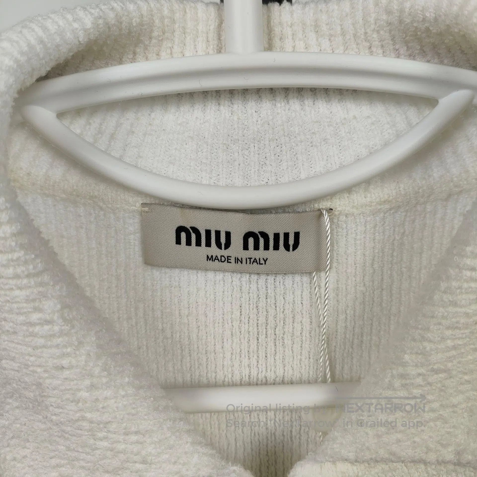 Miu Miu Miu Miu White Zipper Knit Shirt Collar Size 36| Size XS / US 0-2 / IT 36-38 - 3 Thumbnail