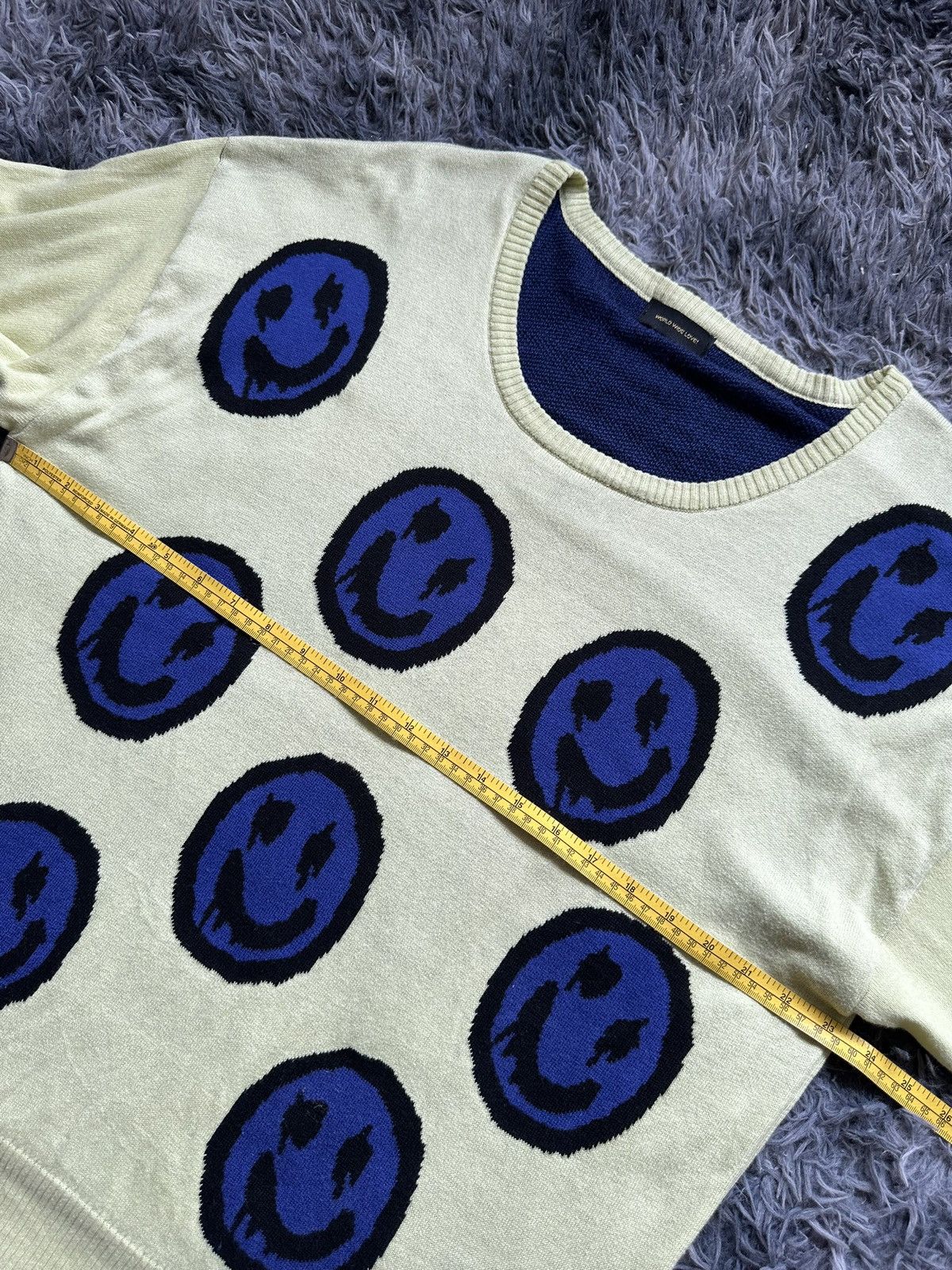 Hysteric Glamour 00's World Wide Love scary smiley knitted sweater Size US L / EU 52-54 / 3 - 13 Thumbnail