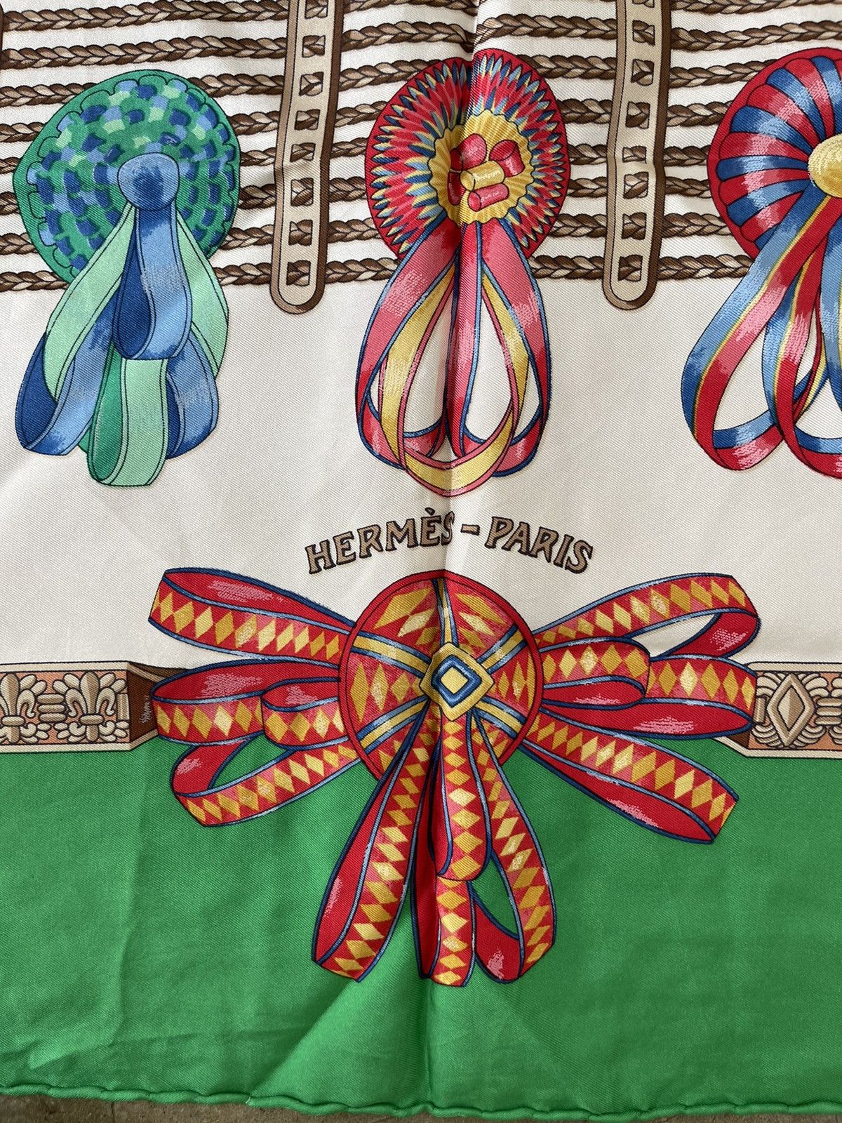 Hermes Hermes Les Rubans Du Cheval Silk Scarf Size ONE SIZE - 7 Thumbnail