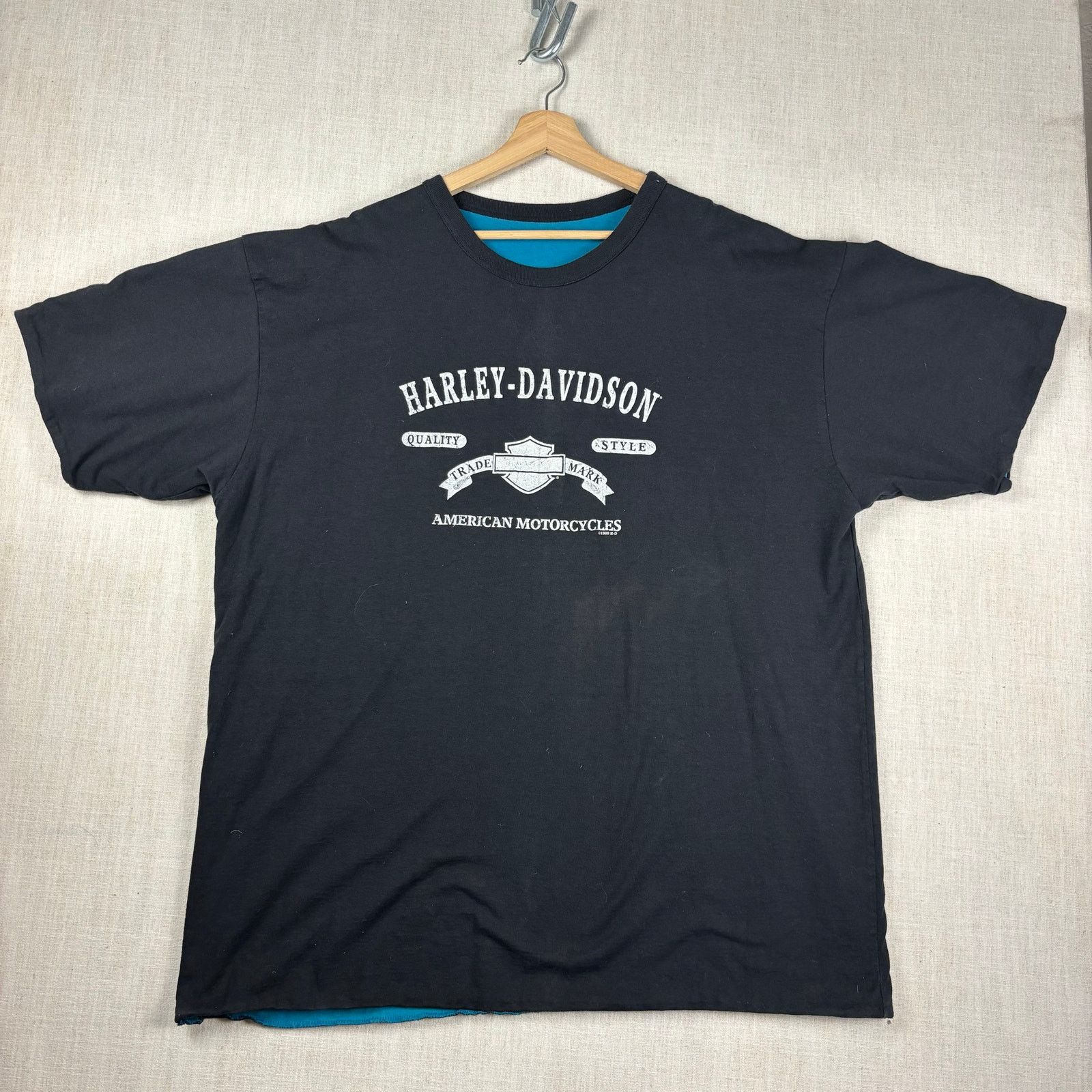 Harley Davidson VTG Harley Davidson 1999 Reversible Eagle Spell Out XXL Tee Size US XXL / EU 58 / 5 - 7 Thumbnail