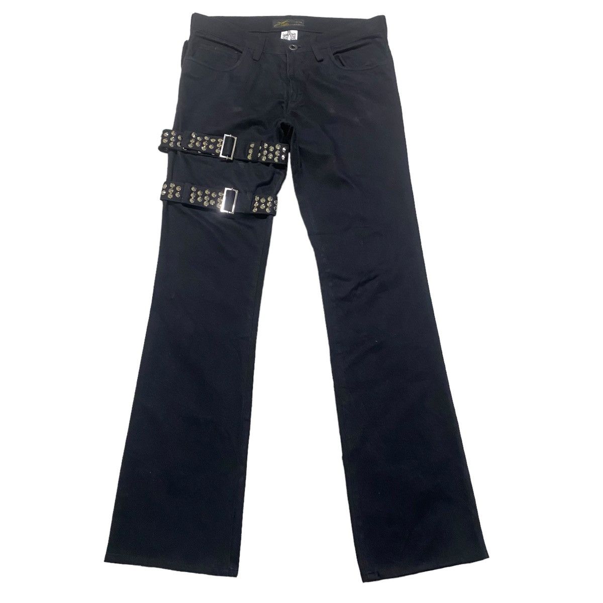 Japanese Brand Pillars Monkey Act Flare Pants Spike belted Size US 28 / EU 44 - 1 Thumbnail