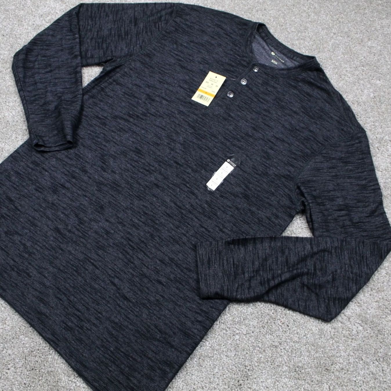Haggar Haggar Shirt Mens Small Gray Polyester/Cotton Long Sleeve Henley NWT Size US S / EU 44-46 / 1 - 3 Thumbnail