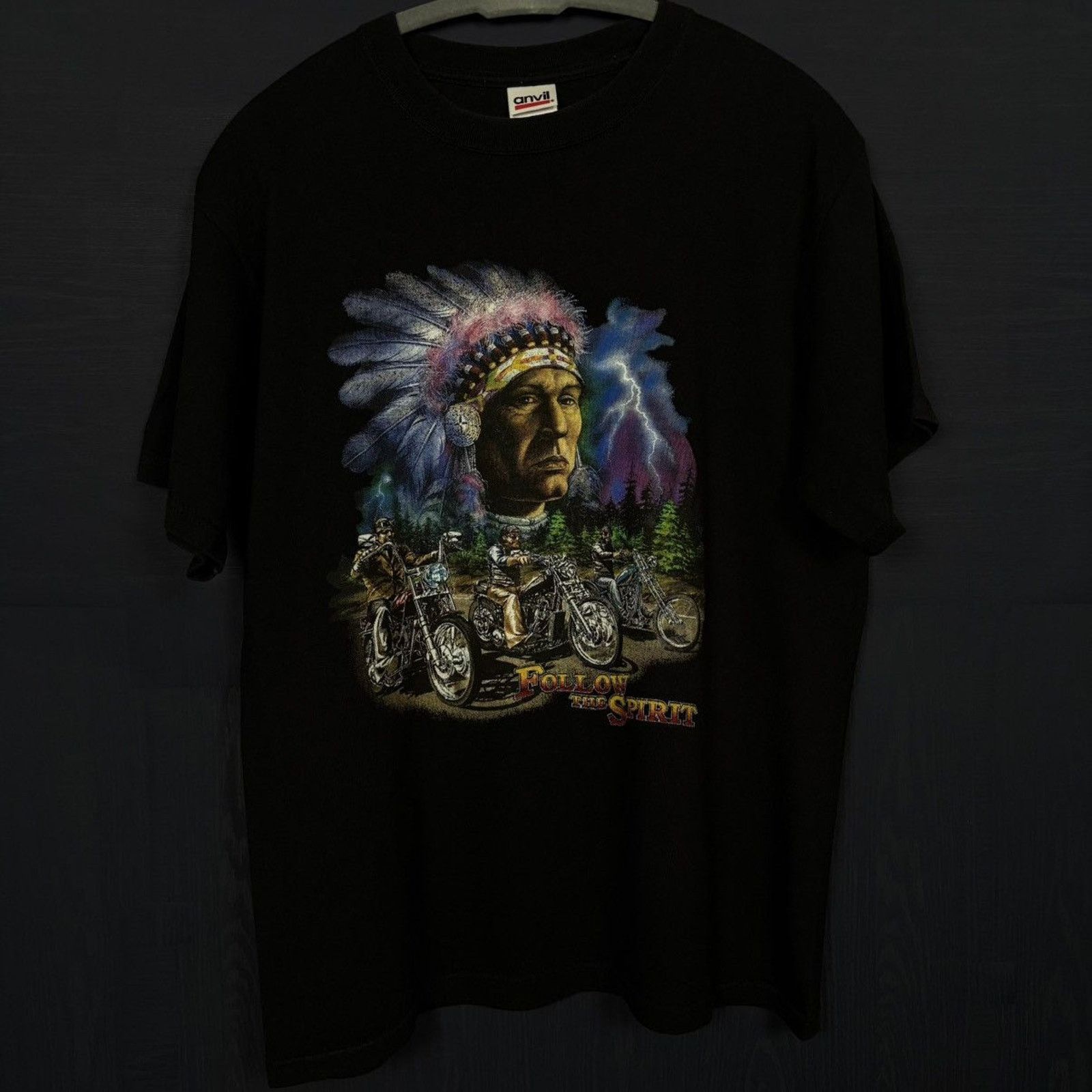 Harley Davidson × Japanese Brand × Vintage 🇺🇸VINTAGE Follow the Spirit Biker T Size US M / EU 48-50 / 2 - 1 Thumbnail