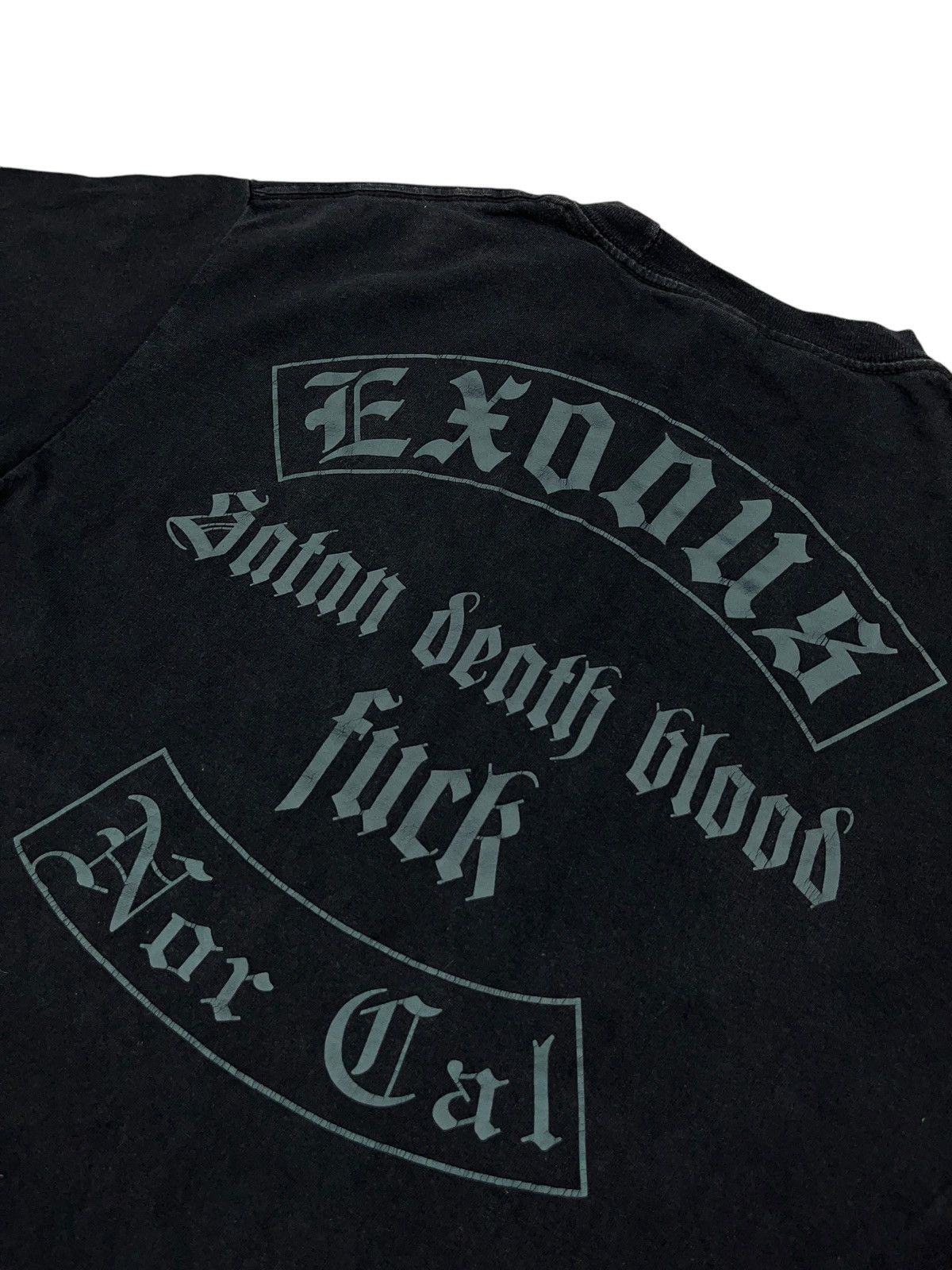 Band Tees × Vintage Vintage 00s Exodus Satan Death Blood Fuck Faded T-shirt Size US M / EU 48-50 / 2 - 7 Thumbnail