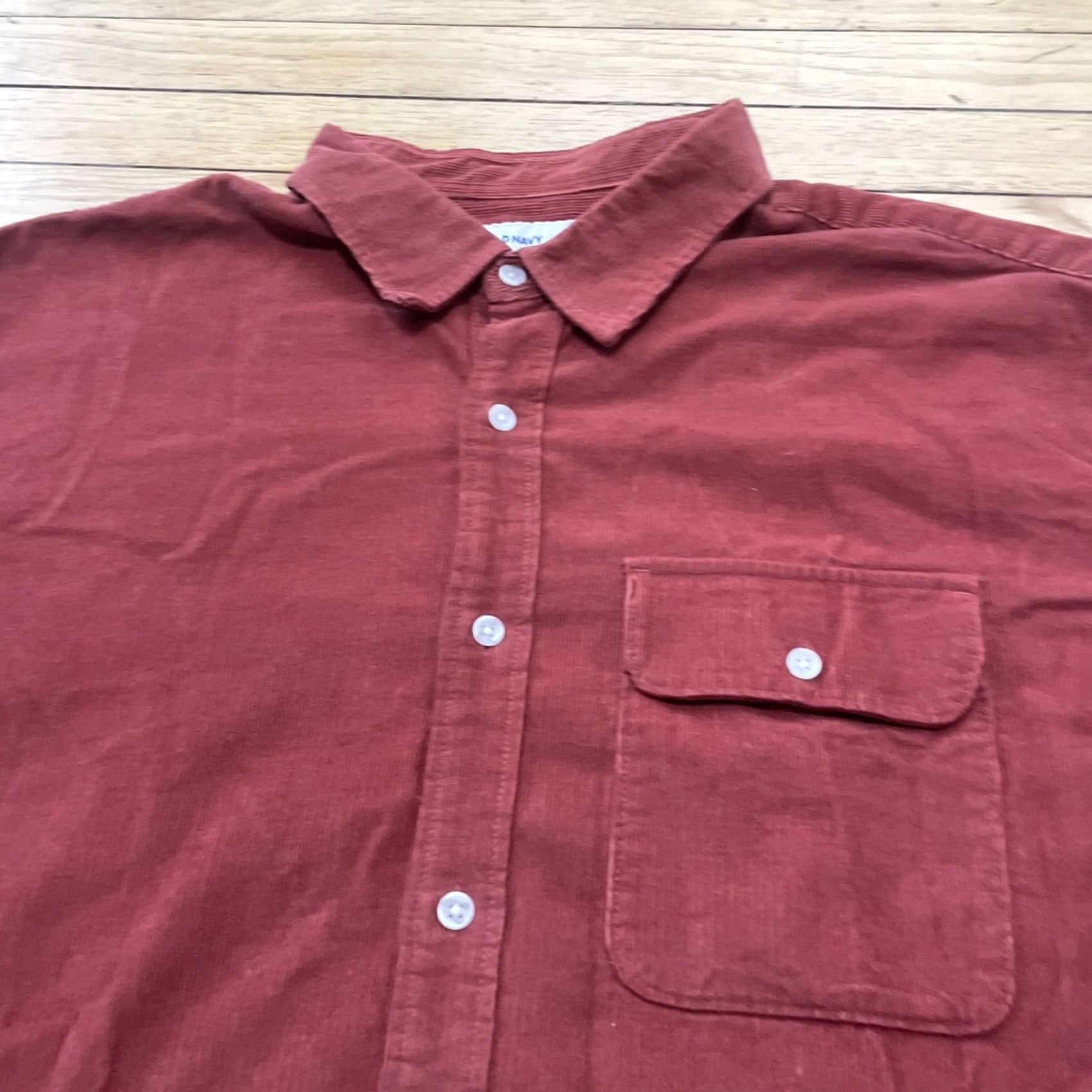 Old Navy VINTAGE Old Navy Corduroy Long Sleeve Shirt Men 2XL Burnt Orange Brown Sienna Thin Wale Size US XXL / EU 58 / 5 - 2 Thumbnail