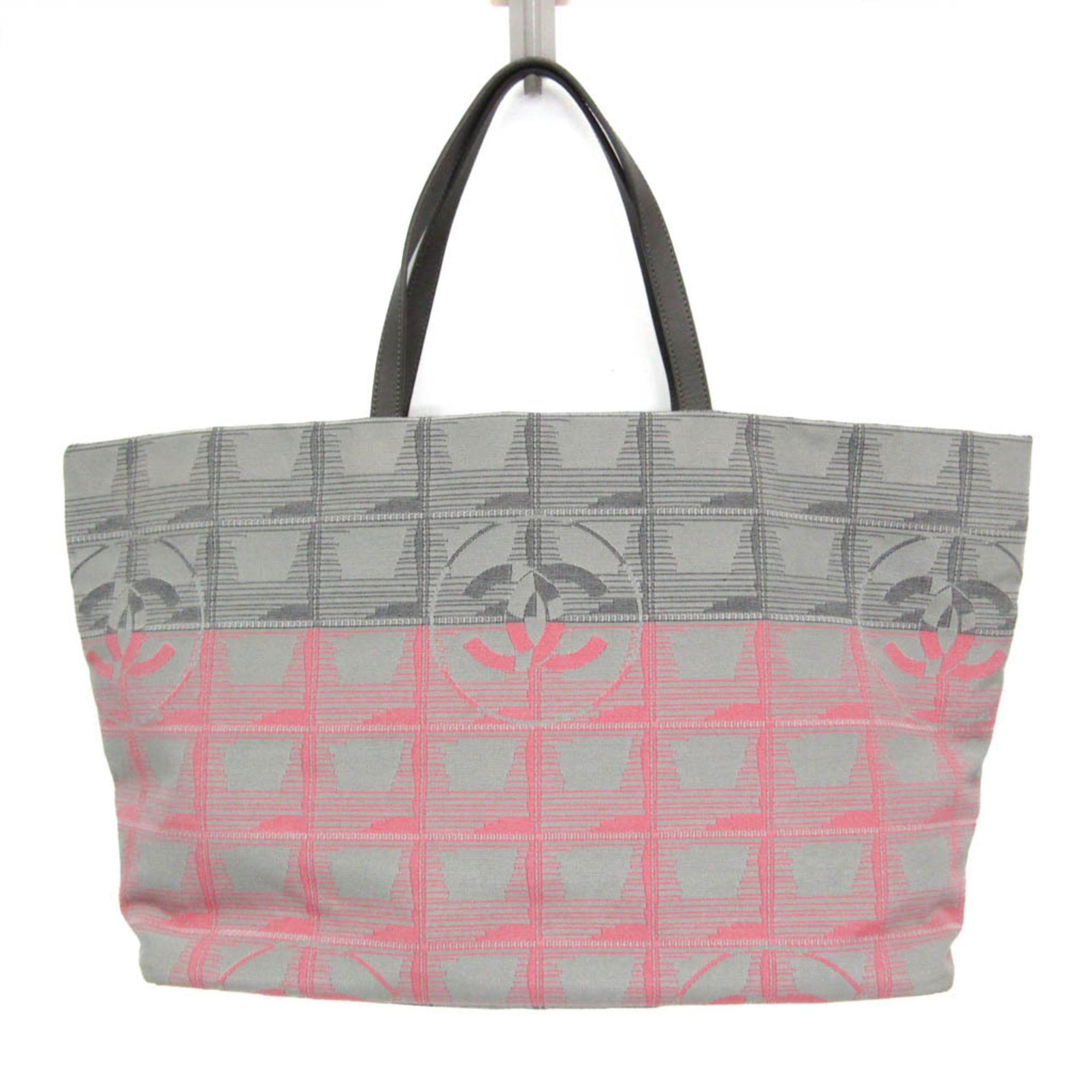 Chanel Chanel New Travel Line Women's Nylon Canvas Tote Bag Gray,Pink Size ONE SIZE - 1 Thumbnail