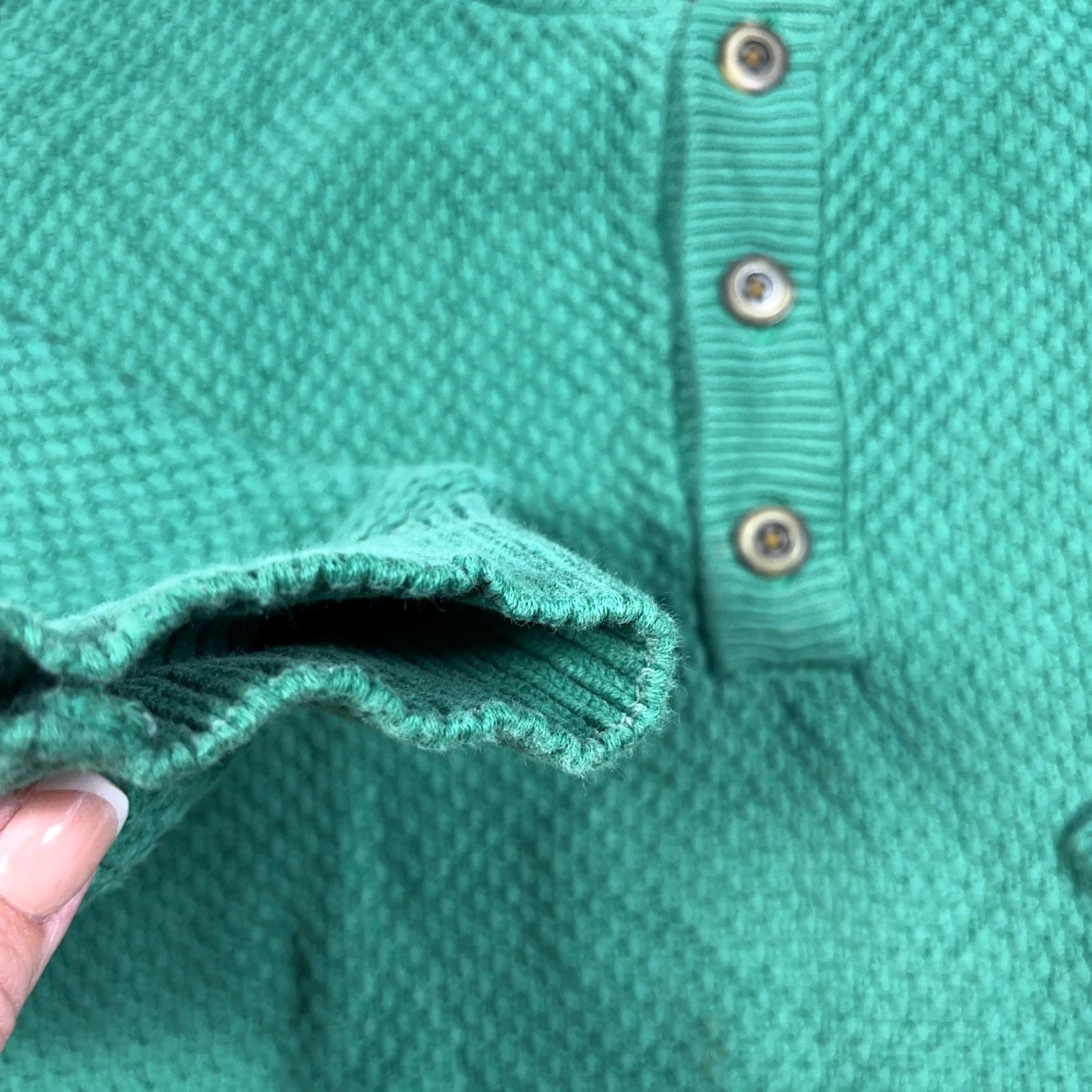 Eddie Bauer VINTAGE Eddie Bauer Sweater Men L Green Henley Waffle Knit Fishermen Grandpa Logo Pullover Knit Casual Classic 90s Mens Size US L / EU 52-54 / 3 - 4 Thumbnail