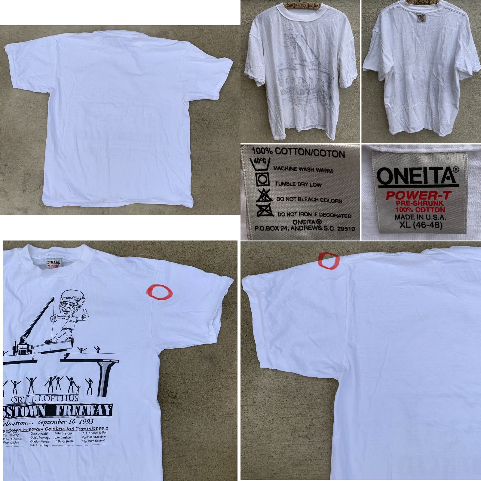 Vintage VINTAGE Oneita Shirt XL White 90s California Crosstown Freeway Celebration T Shirt Mens Size US XL / EU 56 / 4 - 10 Thumbnail