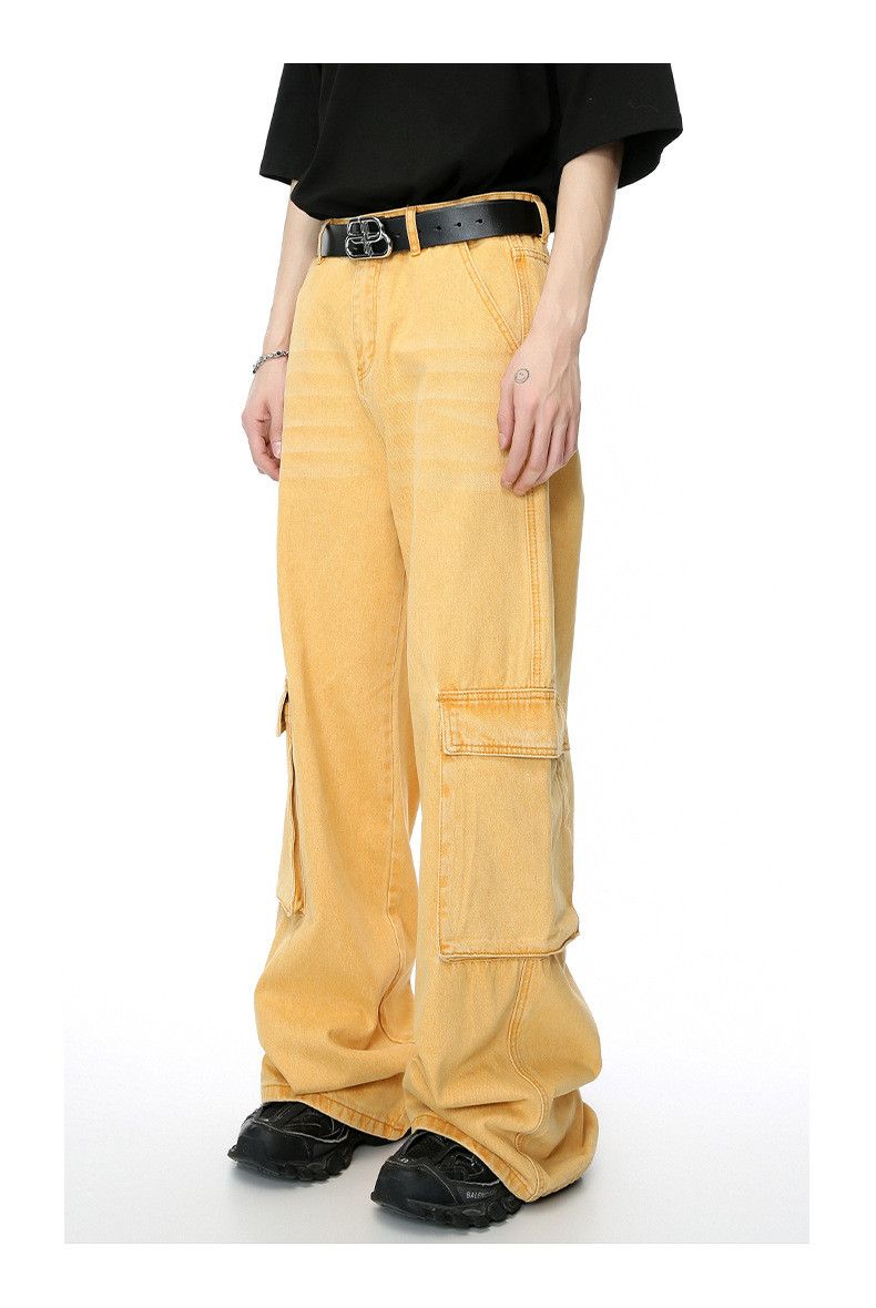 Japanese Brand × Jean Retro loose straight yellow workwear jeans Size US 32 / EU 48 - 7 Thumbnail