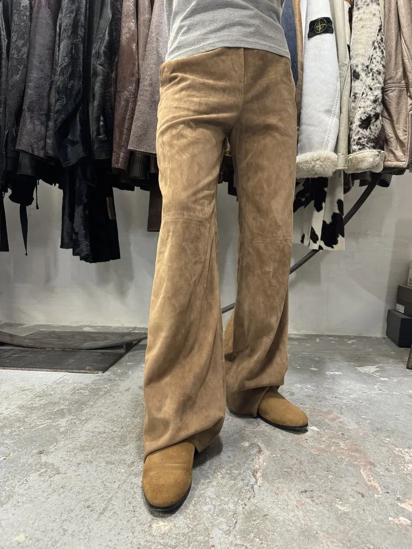 Emporio Armani × Vintage AW2020 Emporio Armani Suede Beige Leather Pants Size 26" / US 2 / IT 38 - 4 Thumbnail
