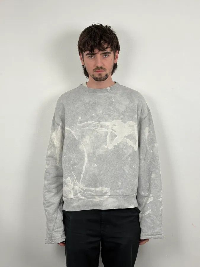 Dries Van Noten Dries Van Noten Oversized Grey Abstract Sweater Size US M / EU 48-50 / 2 - 2 Thumbnail