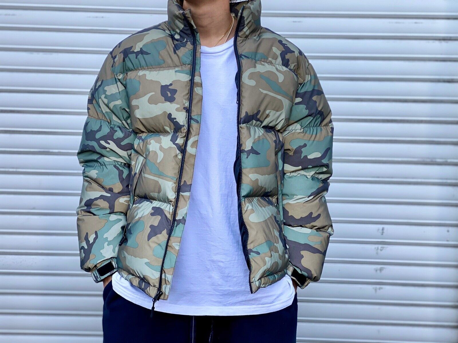 Supreme Reflective Camo Down Jacket Woodland Camo Large