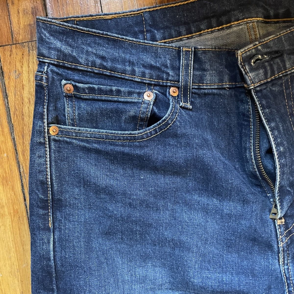 Levi's Levi’s 505 Straight Leg Dark Blue Jeans Men’s Size 32x30 Size US 32 / EU 48 - 3 Thumbnail