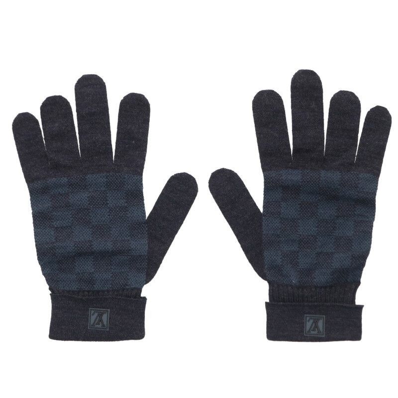 Louis Vuitton Louis Vuitton Damier wool knit gloves Gray Size ONE SIZE - 1 Thumbnail