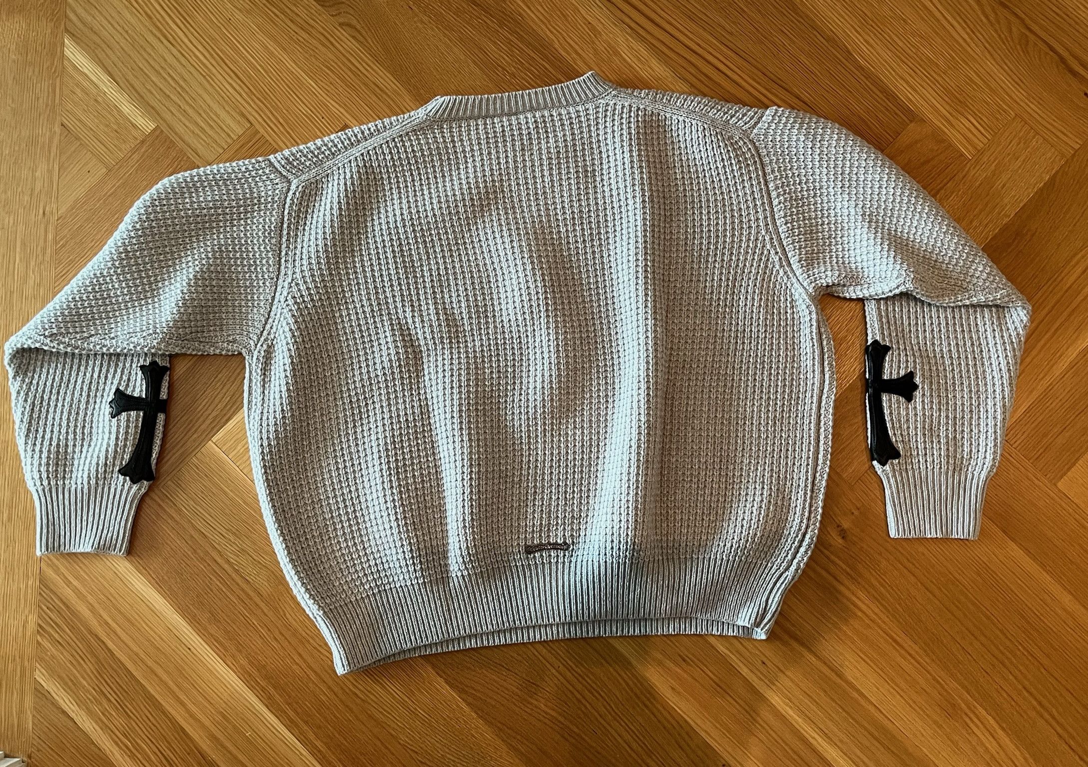 Chrome Hearts Chrome Hearts Hit + Run Grey Waffle Cashmere Sweater Size US S / EU 44-46 / 1 - 2 Thumbnail