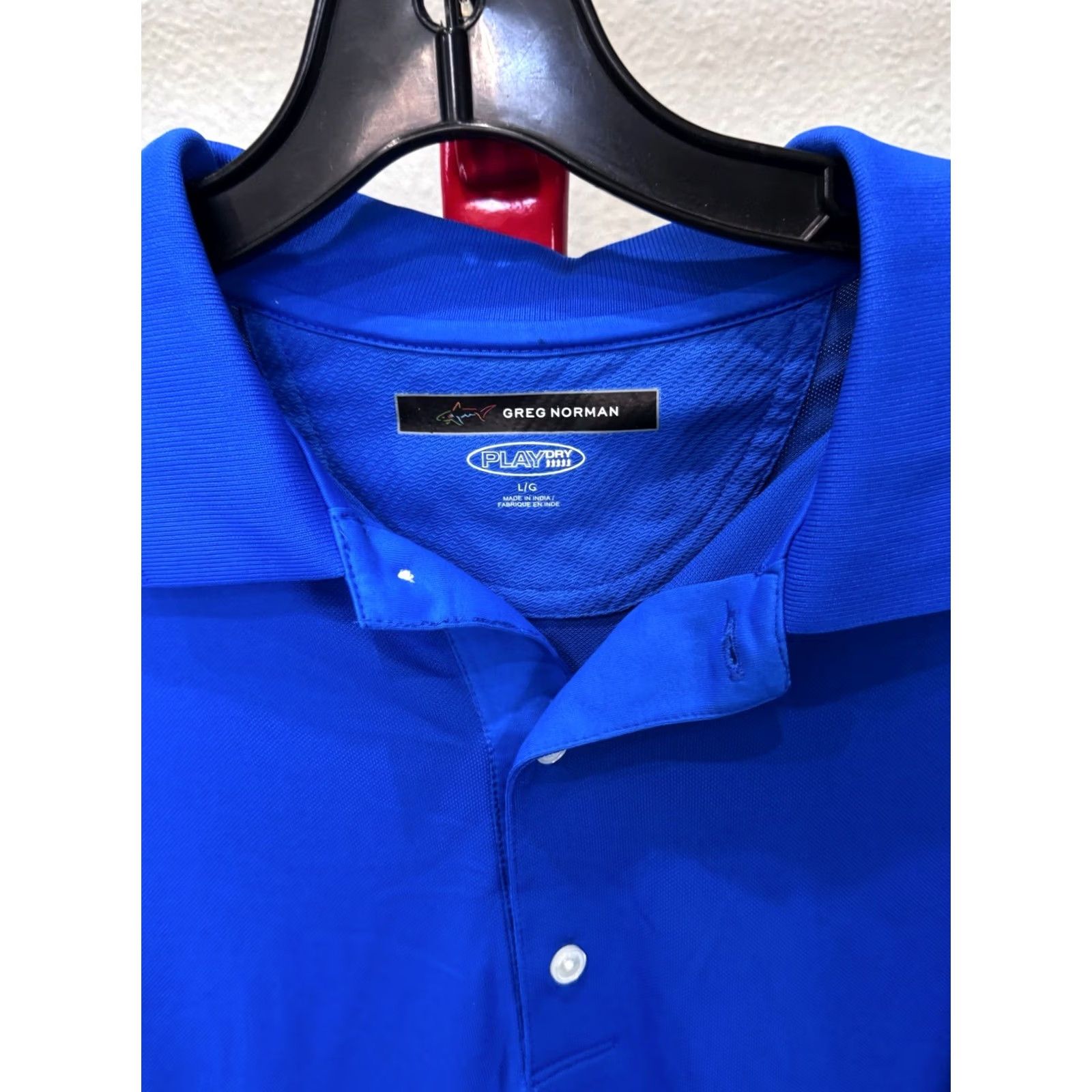Vintage Greg Norman Polo Shirt Large L Blue Play Dry Las Vegas Golf hall Of FAME Mens Size US L / EU 52-54 / 3 - 4 Thumbnail