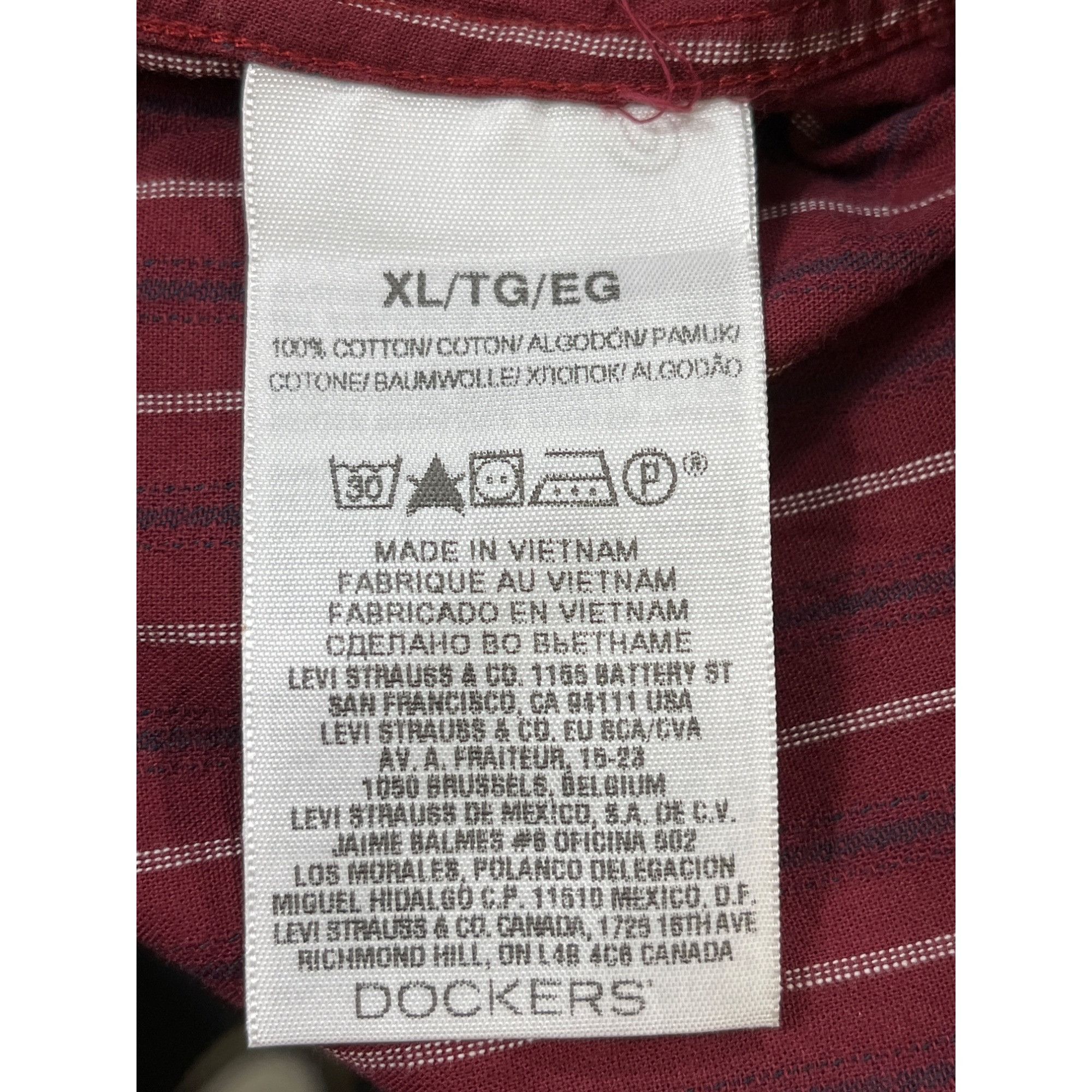 Dockers Dockers SKU 7622 Red Striped Button Up Long Sleeve Shirt Siz Size US XL / EU 56 / 4 - 12 Thumbnail