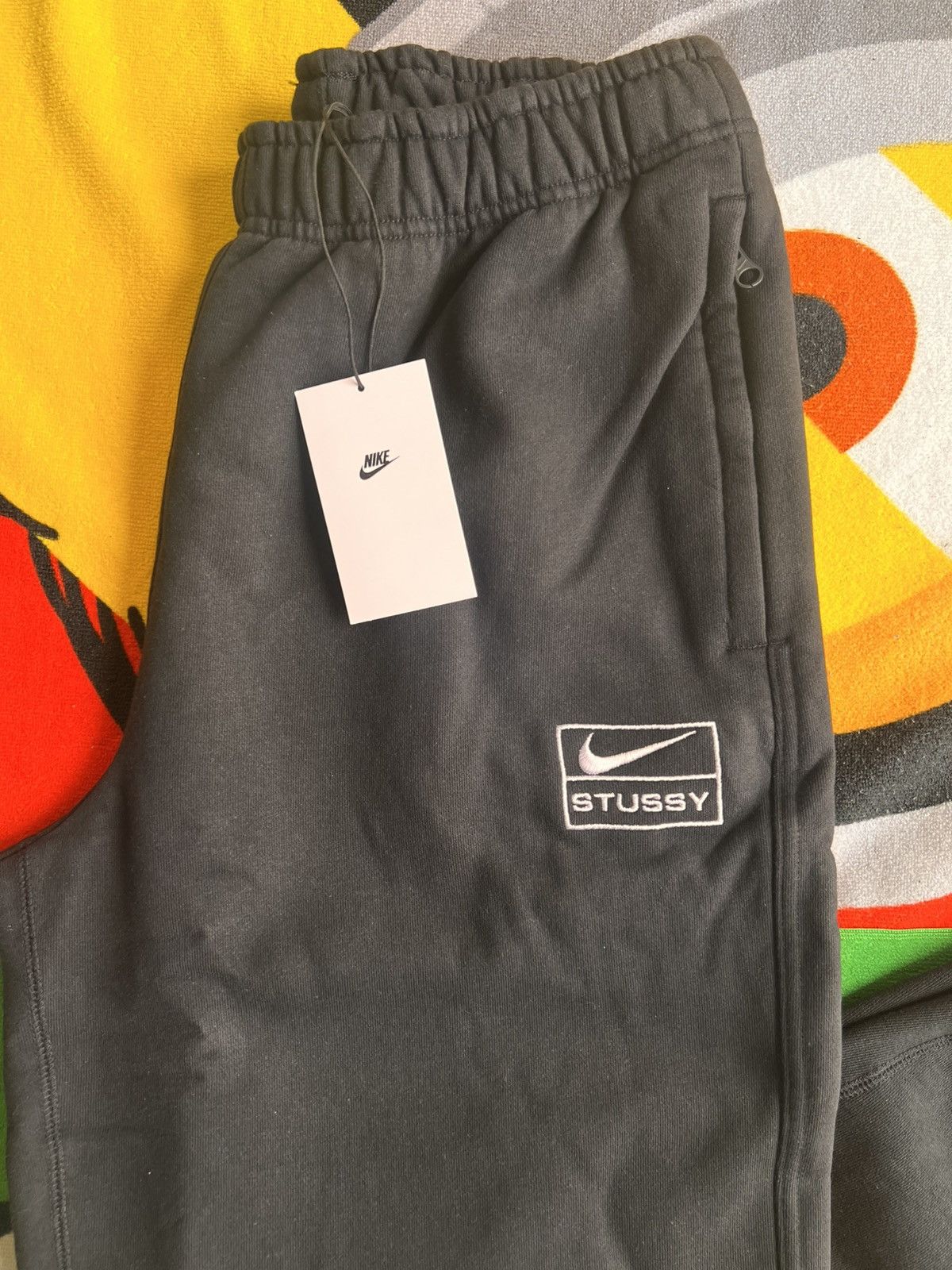 Nike × Stussy S - Nike Stussy Fleece Sweatpant Black FW25 jogger pant logo Size US 32 / EU 48 - 15 Thumbnail