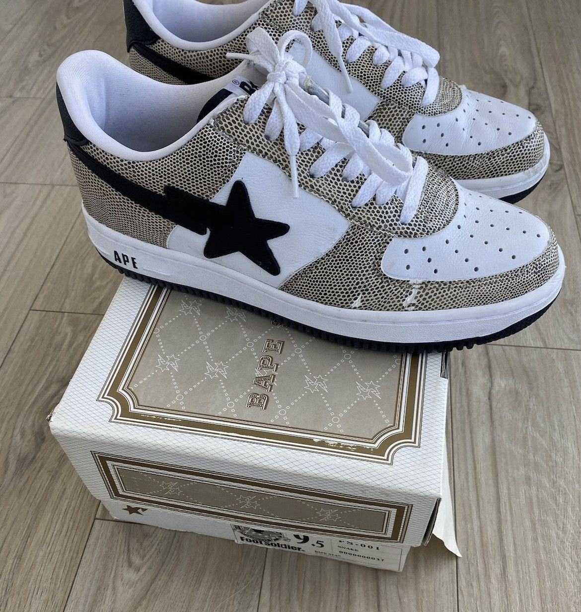 image of 2002 A Bathing Ape Snakeskin Bapesta Shoes, Men's (Size 9.5)