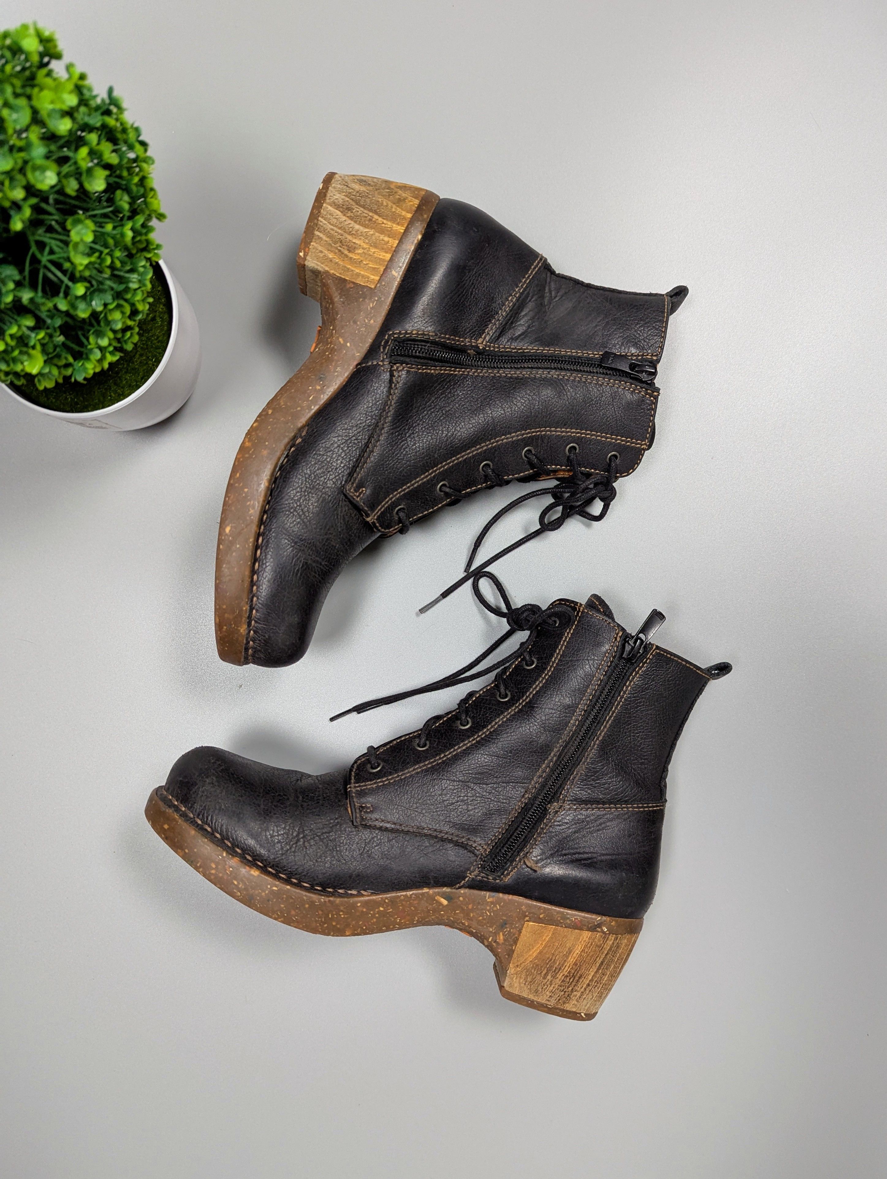 Other THE ART Vintage Women's Leather Brown Heeled Boots Size US 8 / IT 38 - 5 Thumbnail
