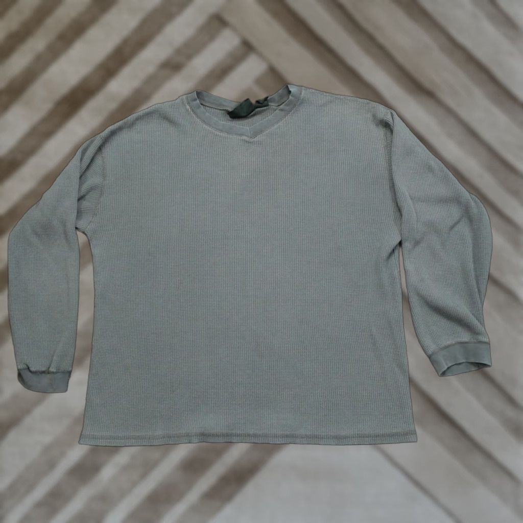 Vintage VINTAGE Stefano Thermal Shirt Mens XL Grey Waffle Knit Base Layer Y2K Size US XL / EU 56 / 4 - 1 Thumbnail