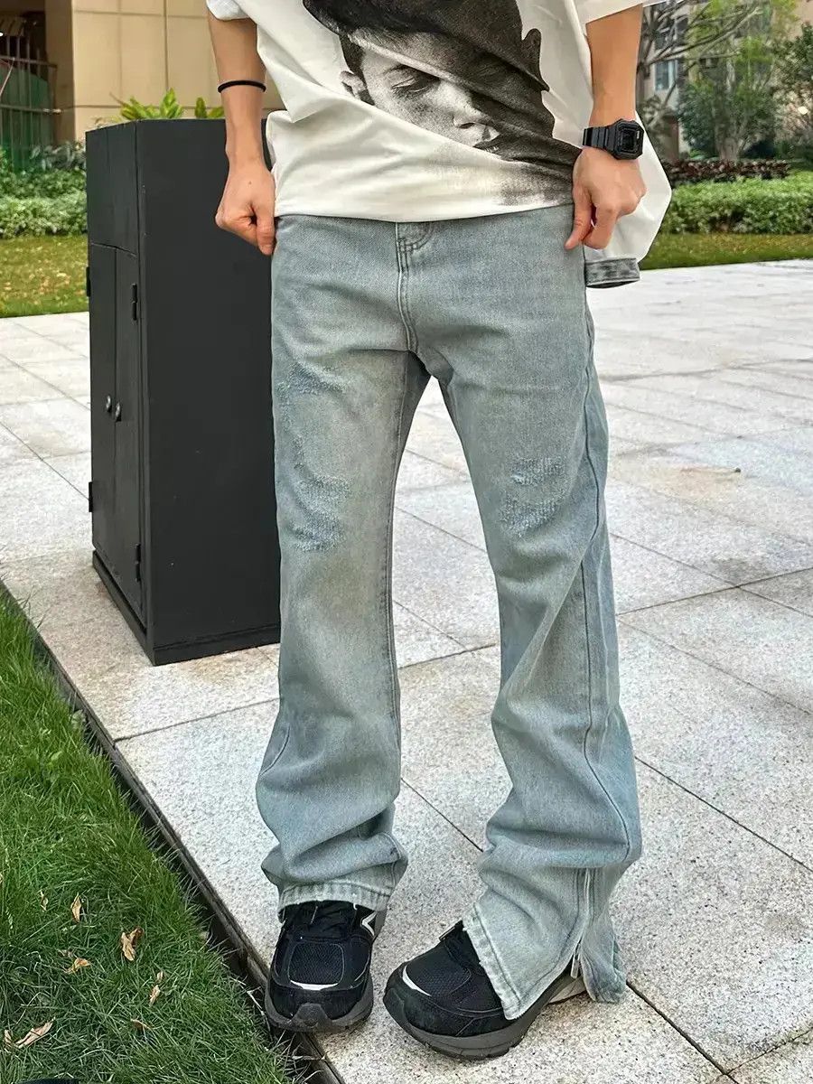 Japanese Brand Retro straight leg casual floor mopping jeans Size US 32 / EU 48 - 1 Thumbnail