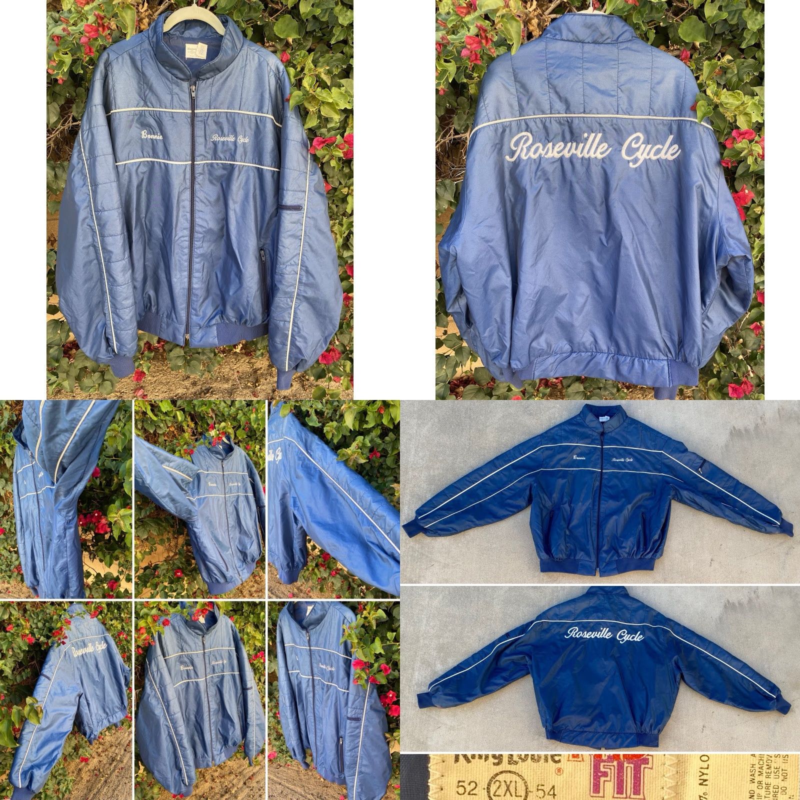 Vintage VINTAGE King Louie Pro Fit Windbreaker Jacket 2XL USA Union Made Men Blue Nylon Full Zip Roseville Cycle Bonnie Size US XXL / EU 58 / 5 - 9 Thumbnail