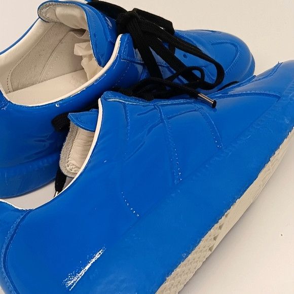 Maison Margiela Maison Margiela Blue Patent "The Replica" Low Sneakers -EU37 Size US 7 / IT 37 - 8 Thumbnail