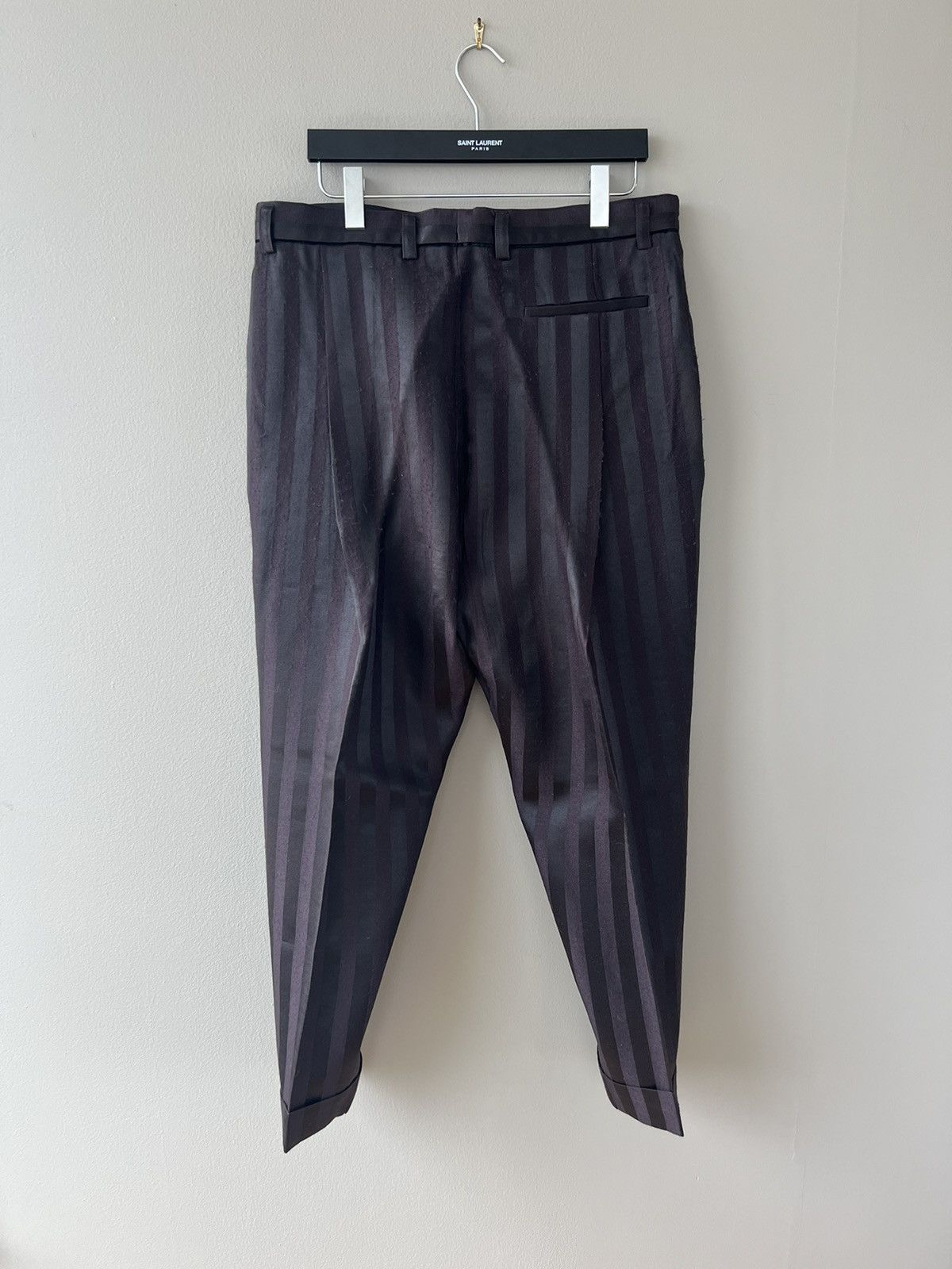 Haider Ackermann AW15 Striped Cuffed Wool Trousers Size US 36 / EU 52 - 5 Thumbnail