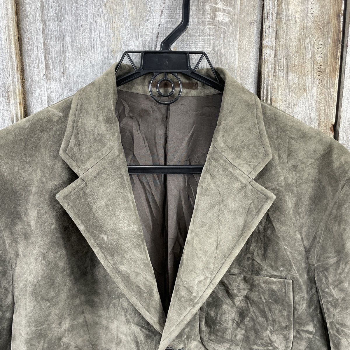 Japanese Brand × Vintage Vintage Japanese Brand Mud Green Leather Coat Size US M / EU 48-50 / 2 - 4 Thumbnail