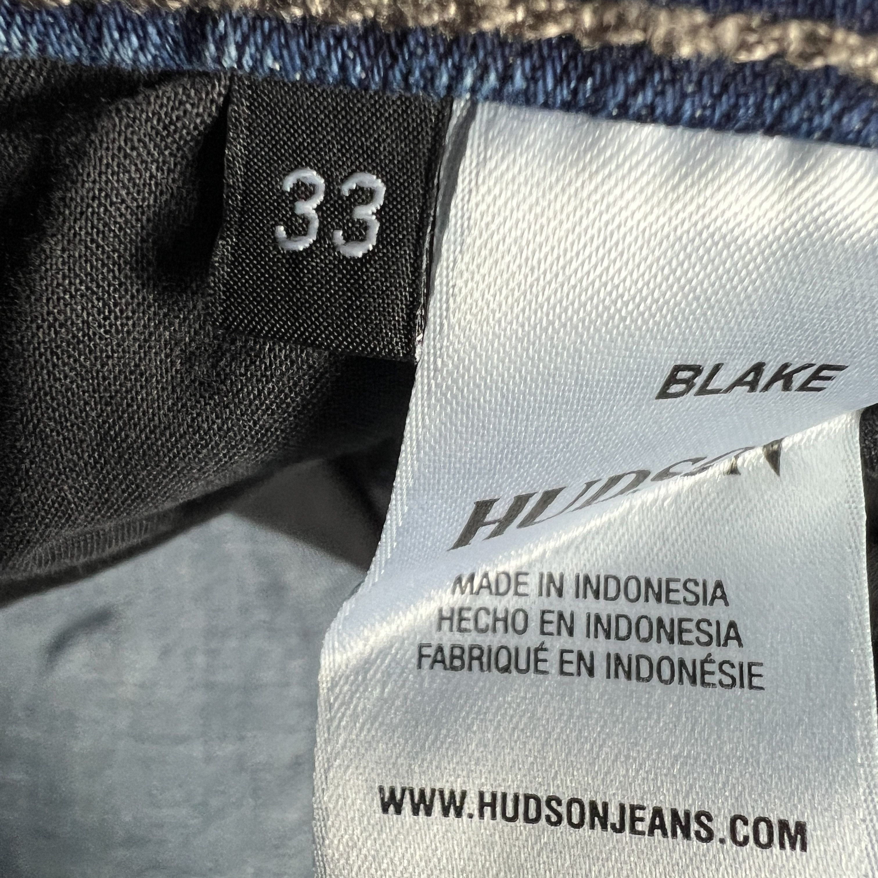Hudson Hudson Jeans Blake Slim Straight Blue Stretch Denim Size US 35 - 10 Thumbnail
