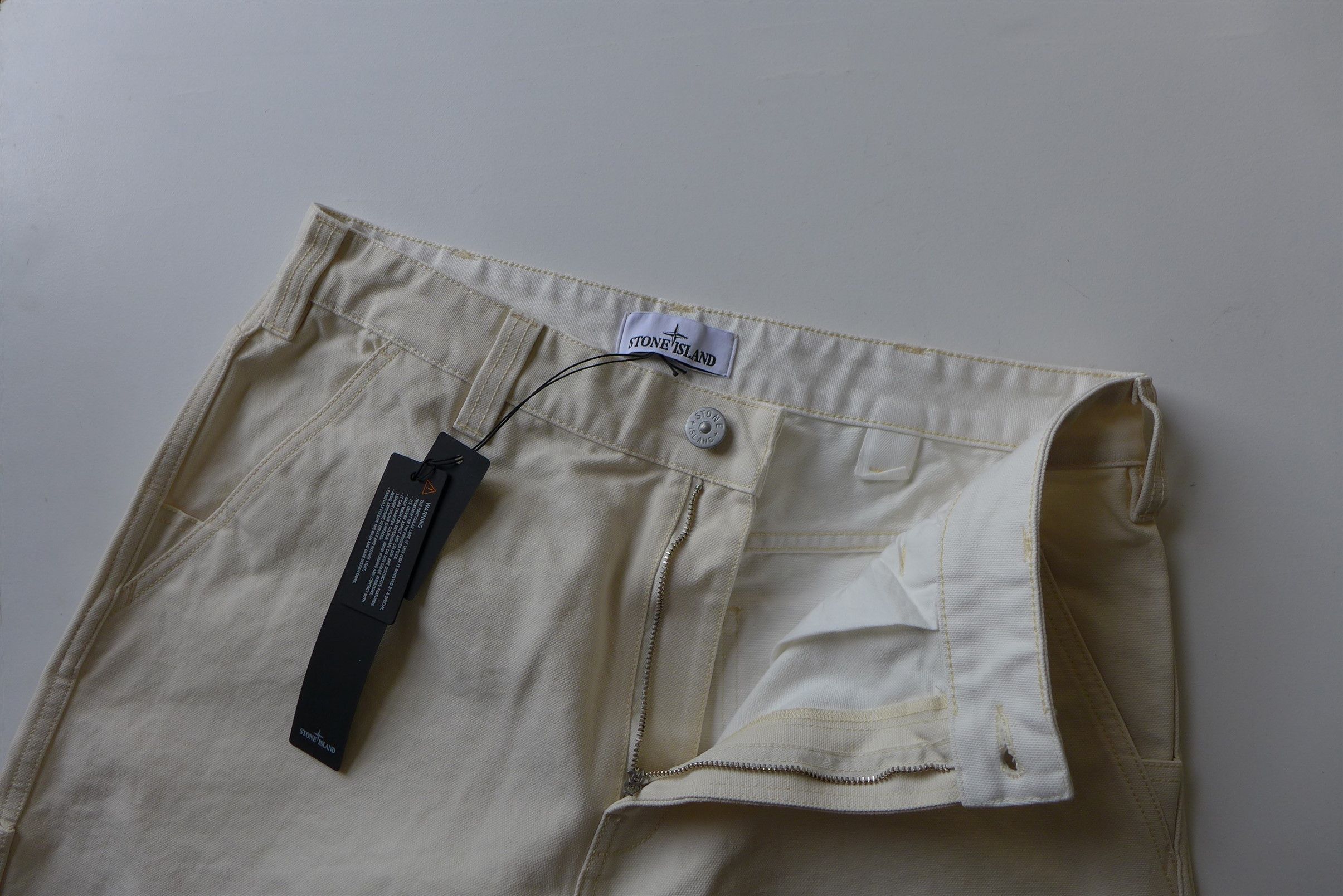 Stone Island Stone Island Marina Work Pants - Ecru Cotton Size US 32 / EU 48 - 4 Thumbnail