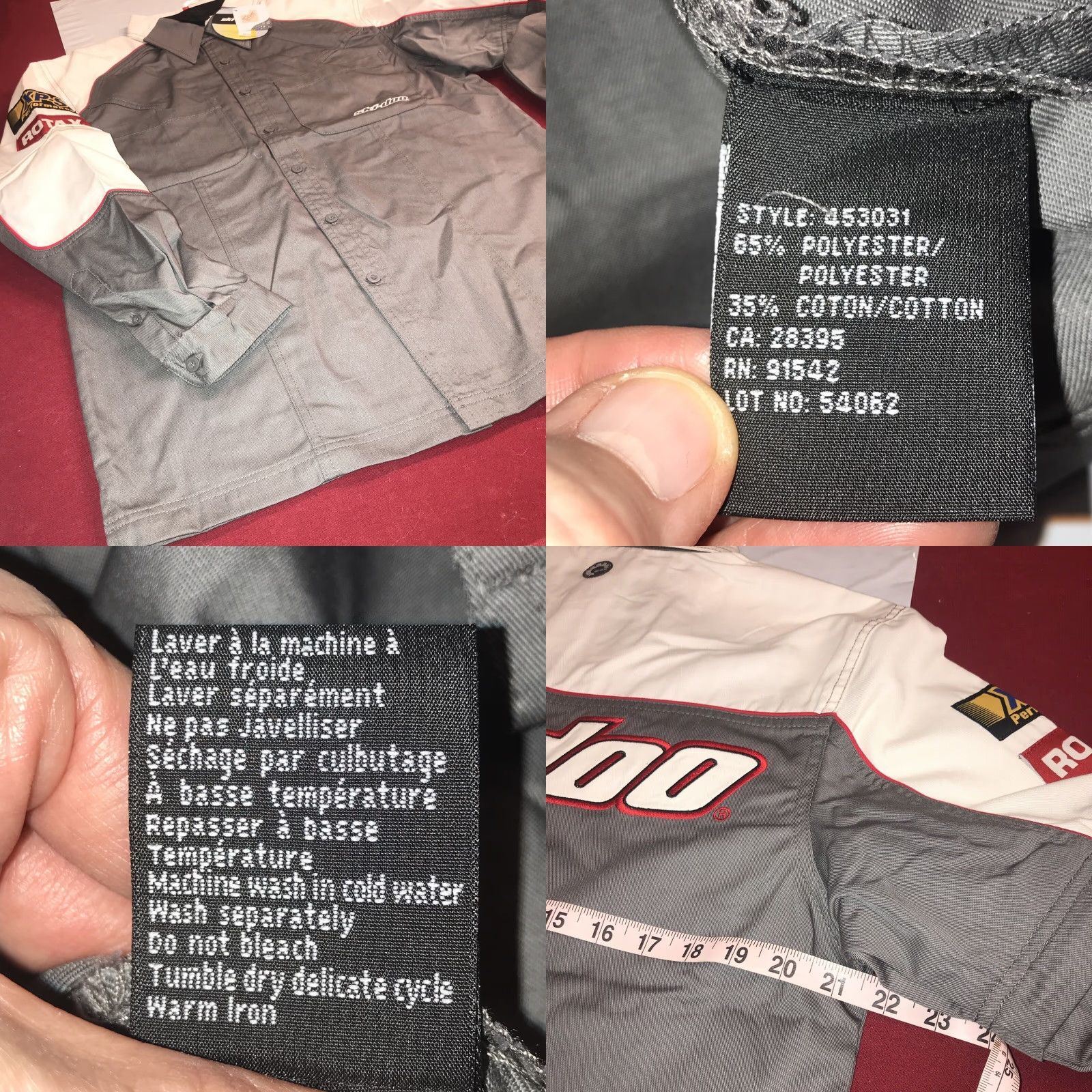 Vintage SKI-DOO Racing Button SHIRT ROTAX Bombardier Team White Gray ZIP OFF sleeves NEW Mens Small Button-Up Shirt Size US S / EU 44-46 / 1 - 8 Thumbnail