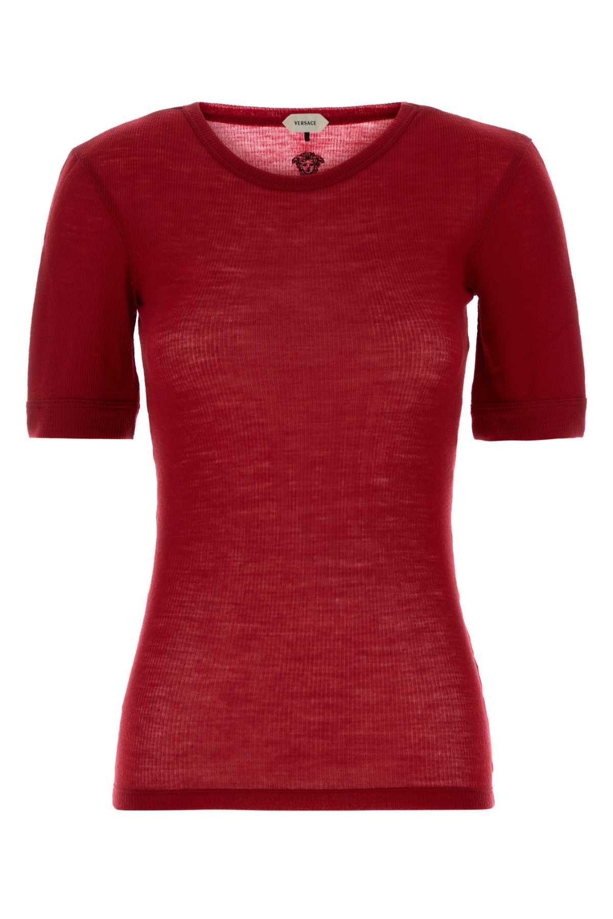 Versace Red Wool T-Shirt Size XS / US 0-2 / IT 36-38 - 1 Thumbnail