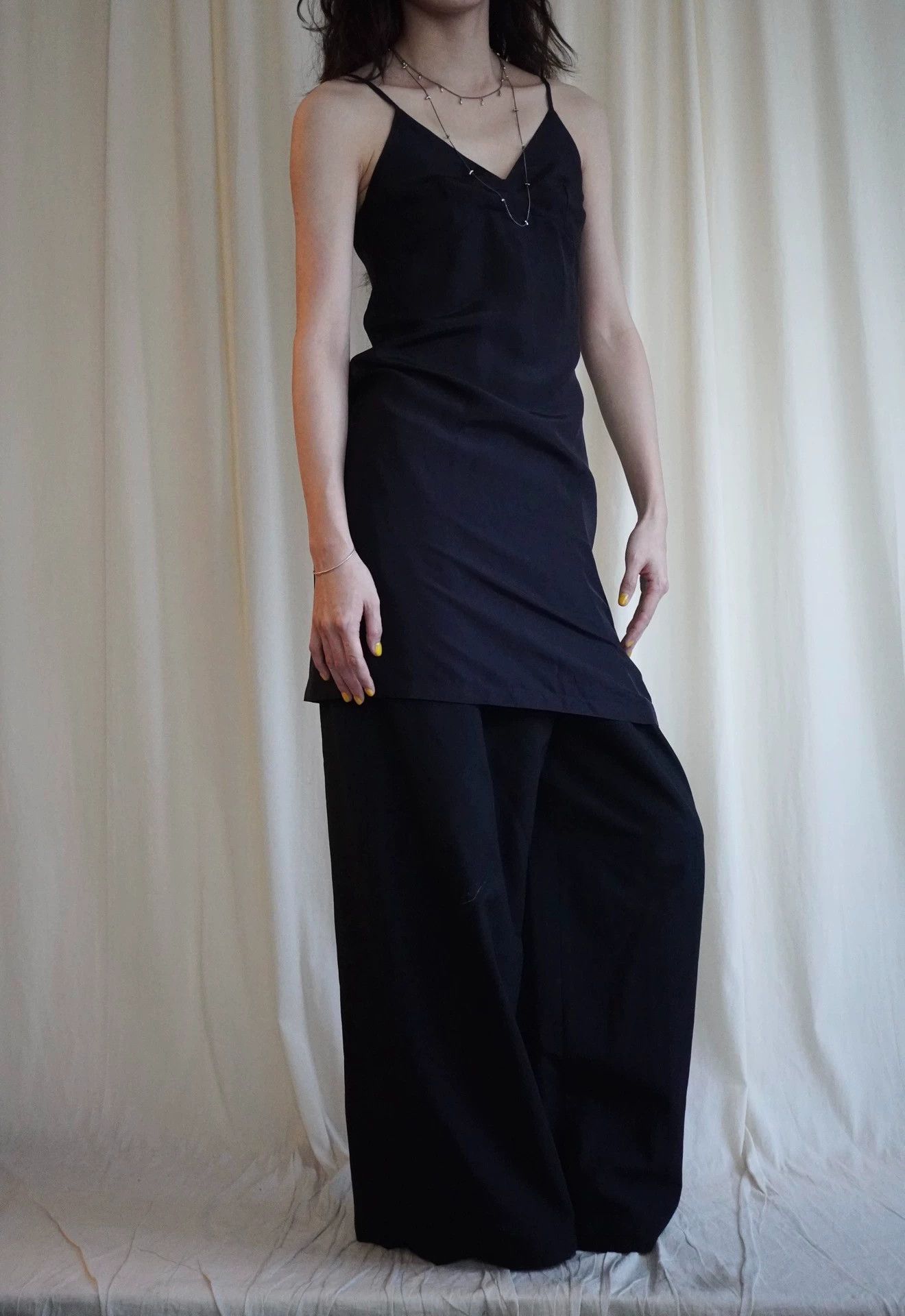 Dries Van Noten DVN 90s V-Neck Silk Black Cami Dress 34 (XS-S) Size XXS / US 00 / IT 34 - 4 Thumbnail