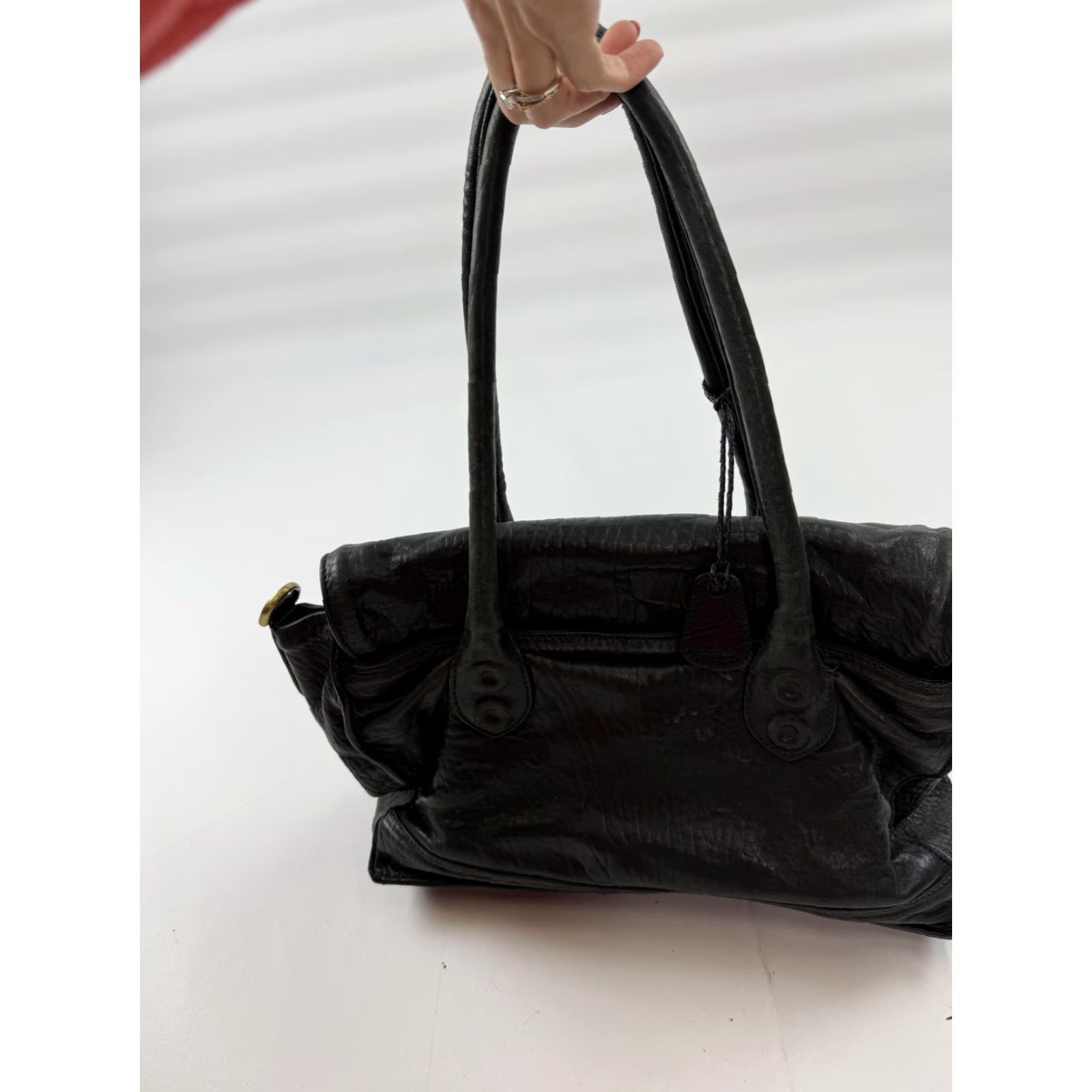 Cole Haan Cole Haan Satchel Bag Womens Medium Black Leather Top Handle Red Lining Purse Size M / US 6-8 / IT 42-44 - 4 Thumbnail