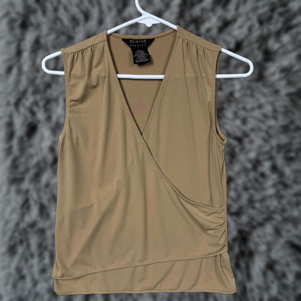 George George Top Sleeveless Wrap S Camel Layering Business Casual Minimalist Capsule Size S / US 4 / IT 40 - 1 Thumbnail