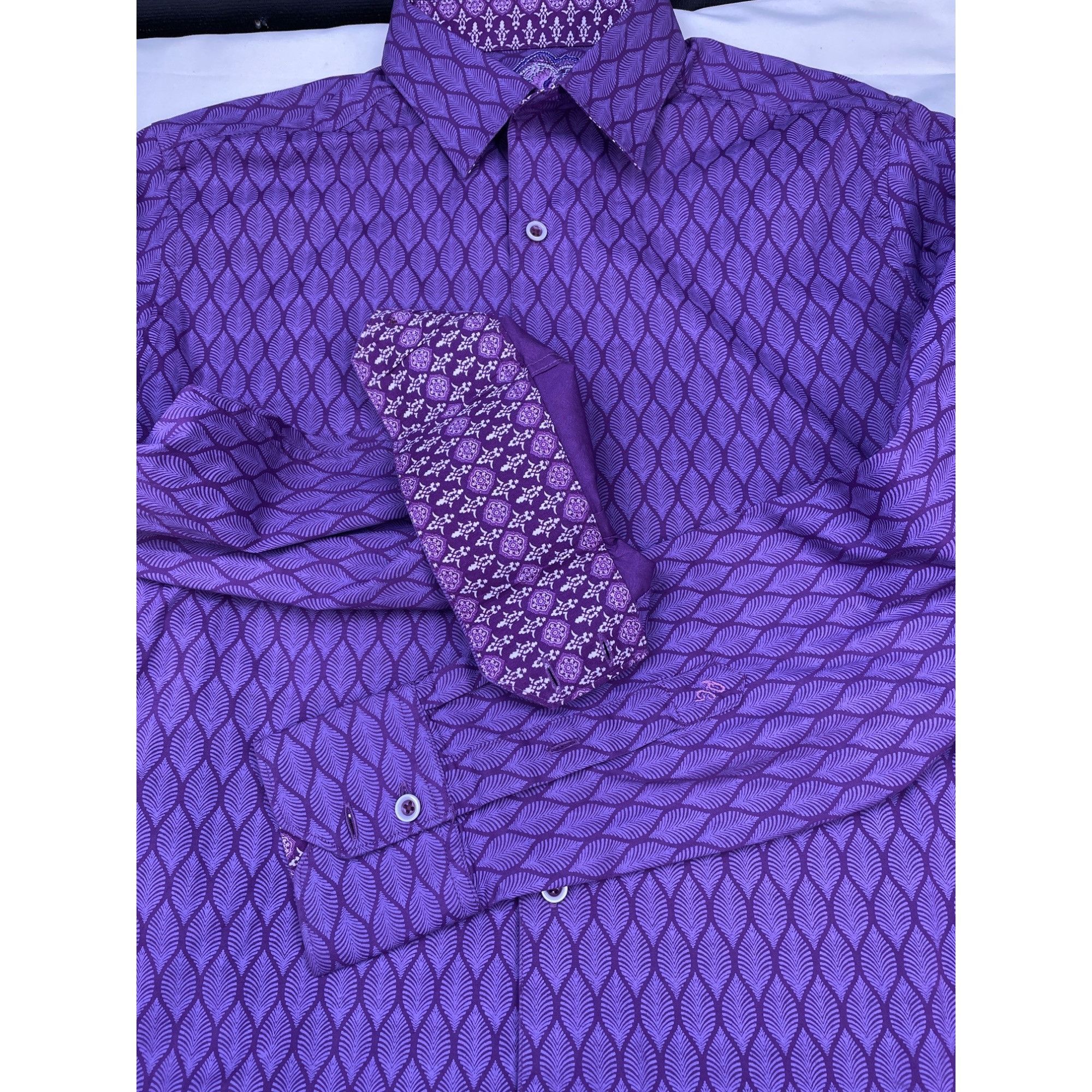 Robert Graham Robert Graham Men's Purple geometric Button Down Shirt Size Size US S / EU 44-46 / 1 - 5 Thumbnail
