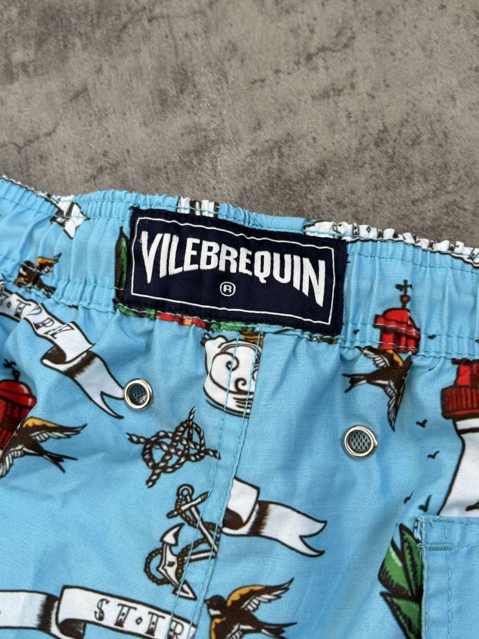 Vilebrequin Vilebrequin St. Tropez AOP Blue Orange Shorts Swim Size US 39 - 14 Thumbnail