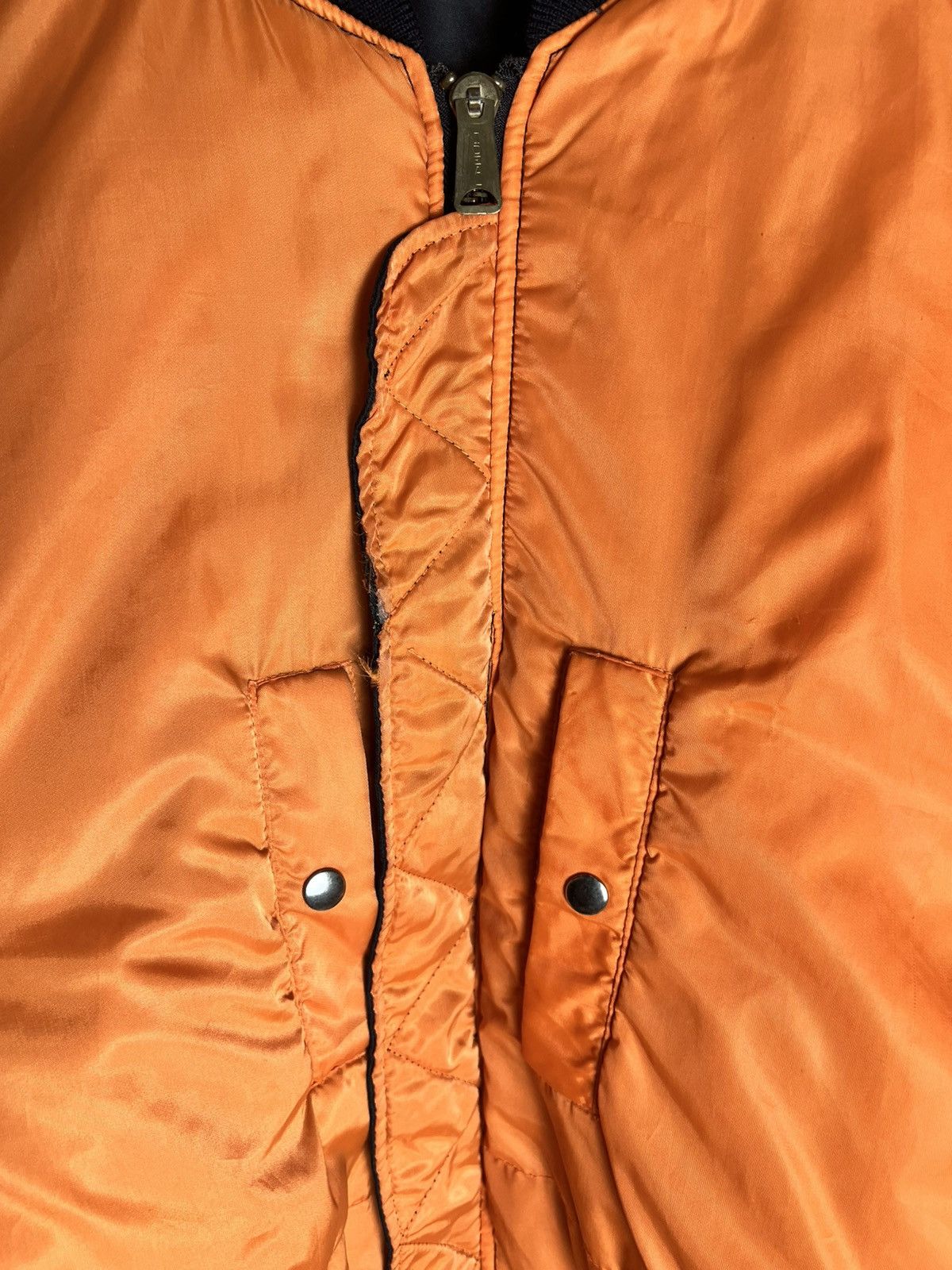 Other Vintage MA-1 Bomber Jacket Reversible Black Orange IDEAL Zip Size US L / EU 52-54 / 3 - 13 Thumbnail