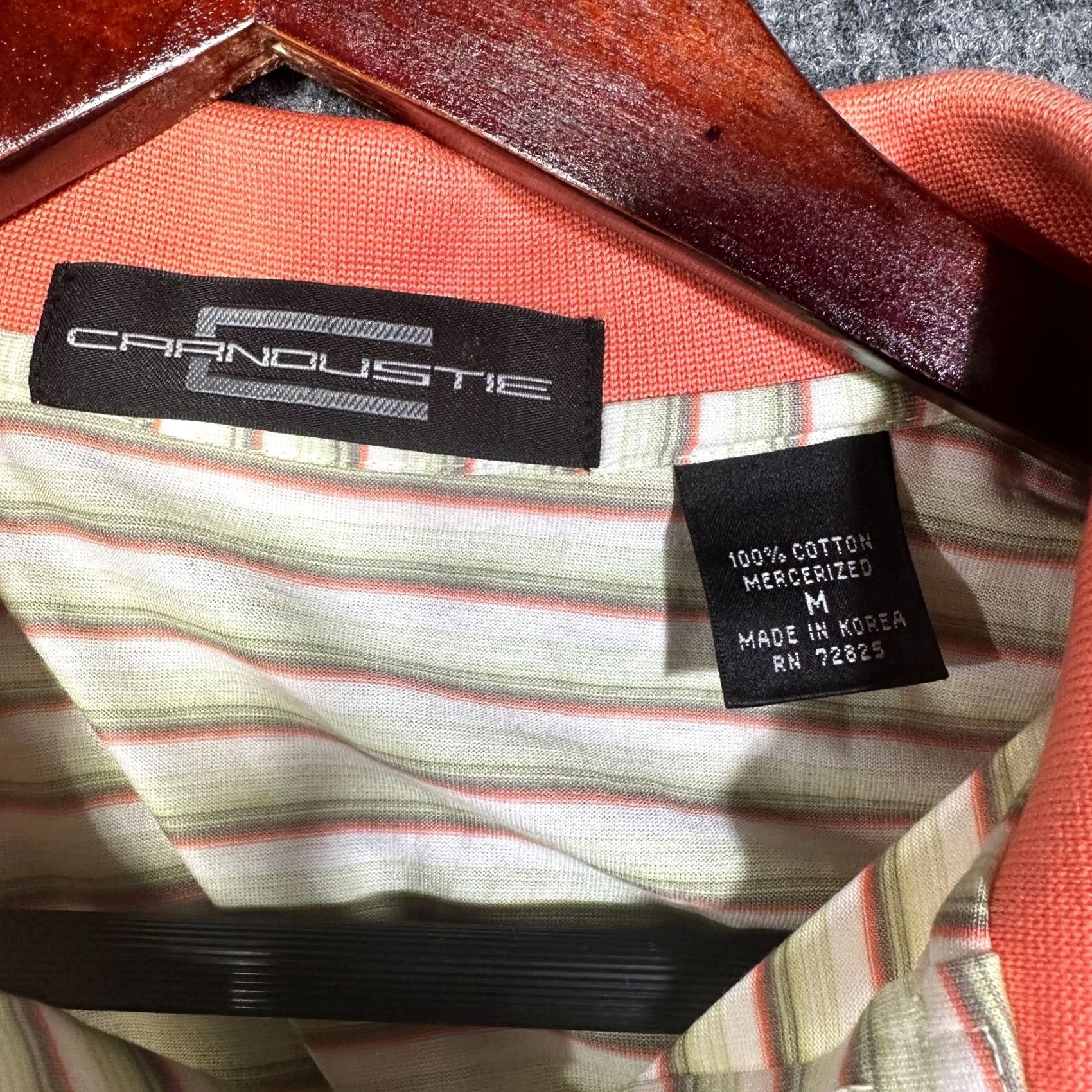 Vintage Carnoustie Polo Shirt Mens M Short Sleeve Green Orange Stripe Cotton Golf Size US M / EU 48-50 / 2 - 4 Thumbnail