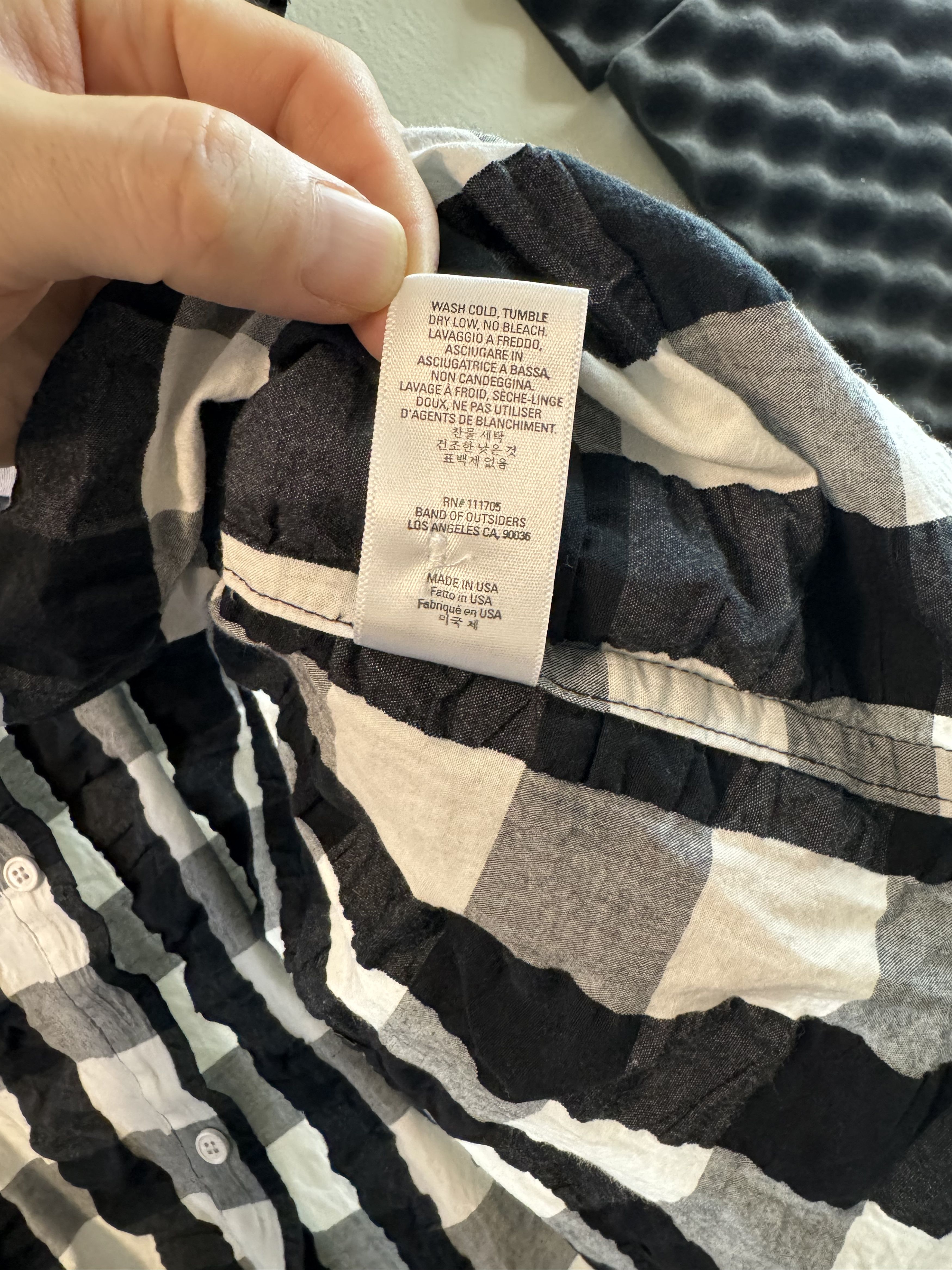 Band Of Outsiders Band of Outsider Wrinkled Checkered Short Sleeve Shirt Size US S / EU 44-46 / 1 - 6 Thumbnail