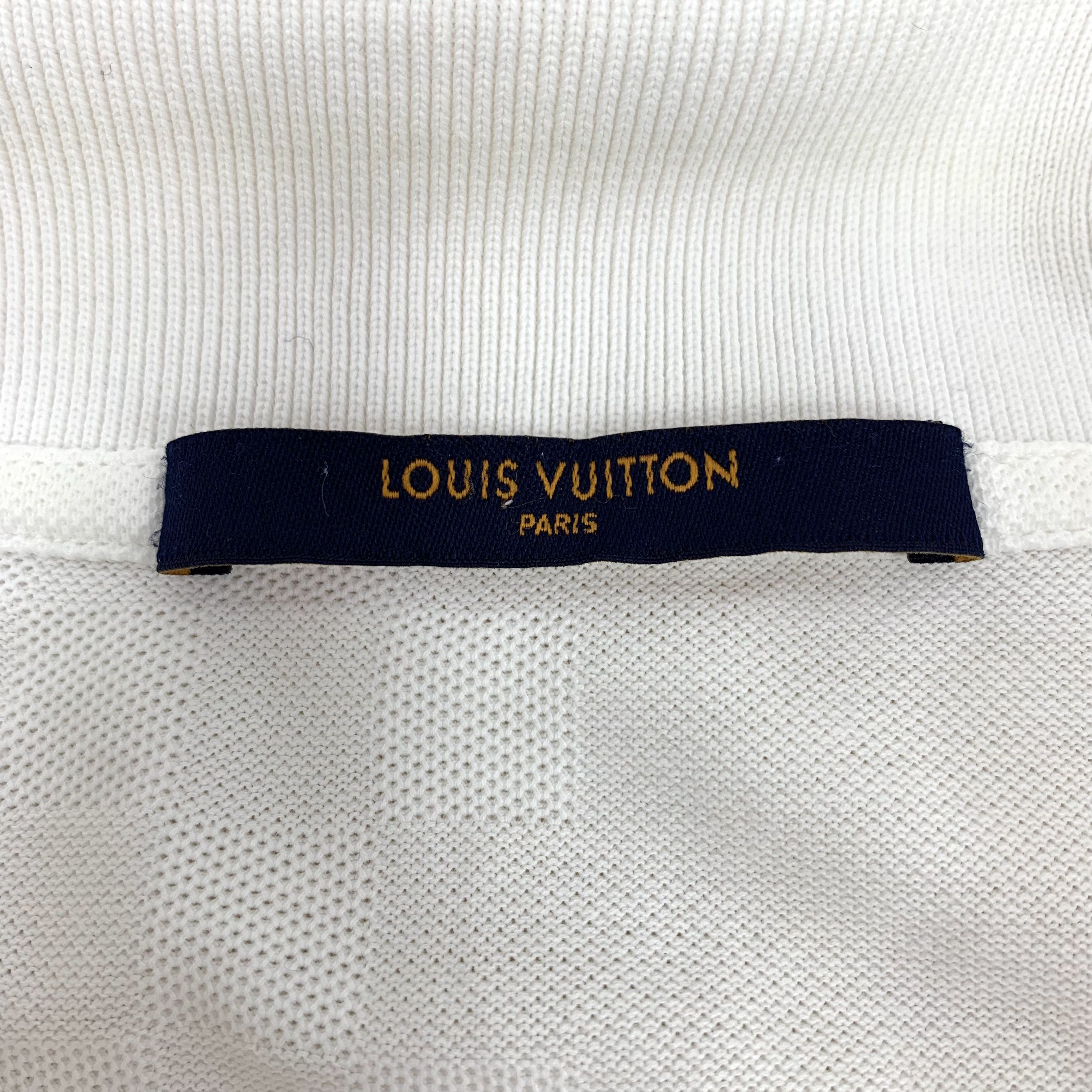 Louis Vuitton Louis Vuitton Polo – White Damier Cotton (Size L) Size US L / EU 52-54 / 3 - 5 Thumbnail