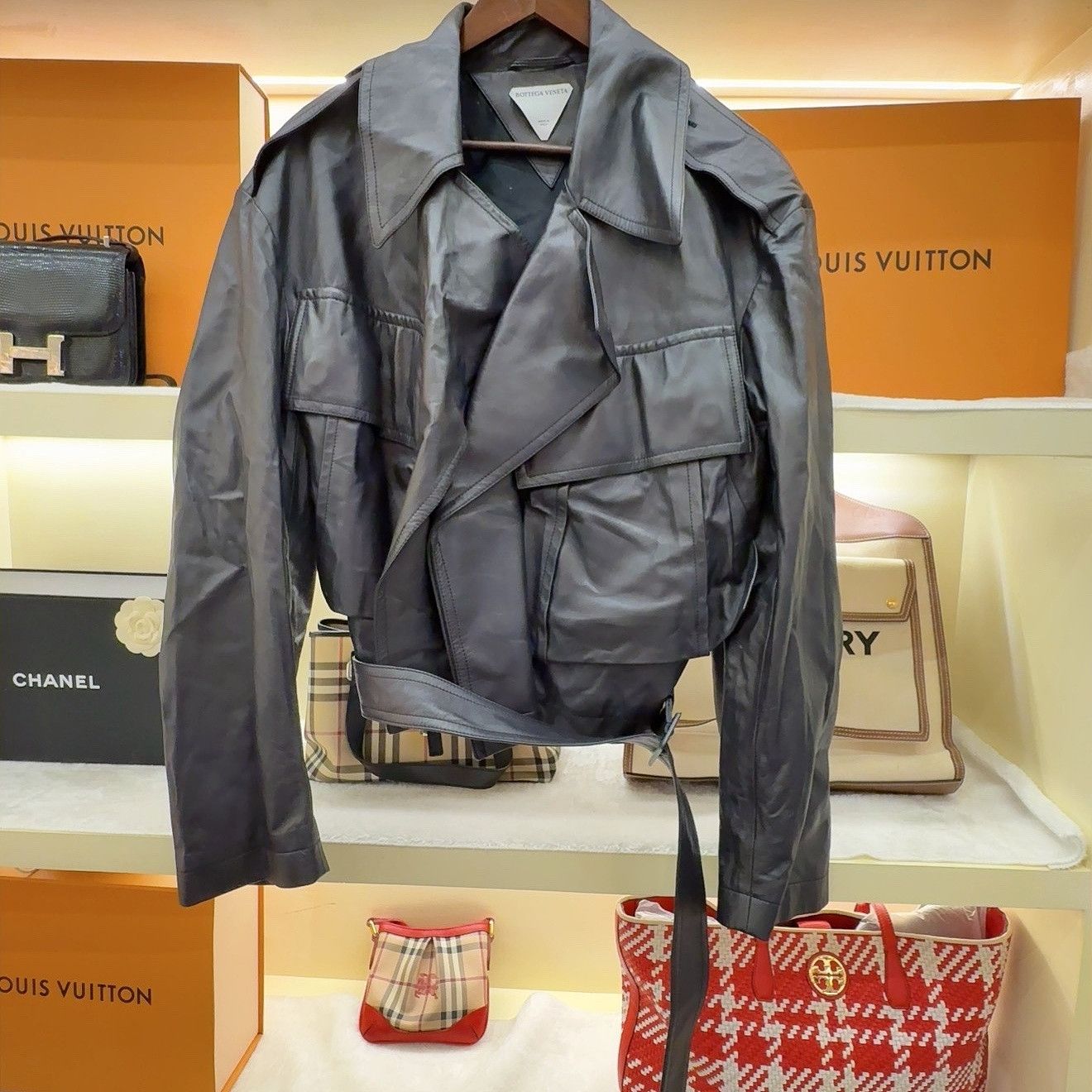 Bottega Veneta Bottega Veneta Belted Leather Jacket Size S Size US S / EU 44-46 / 1 - 1 Thumbnail
