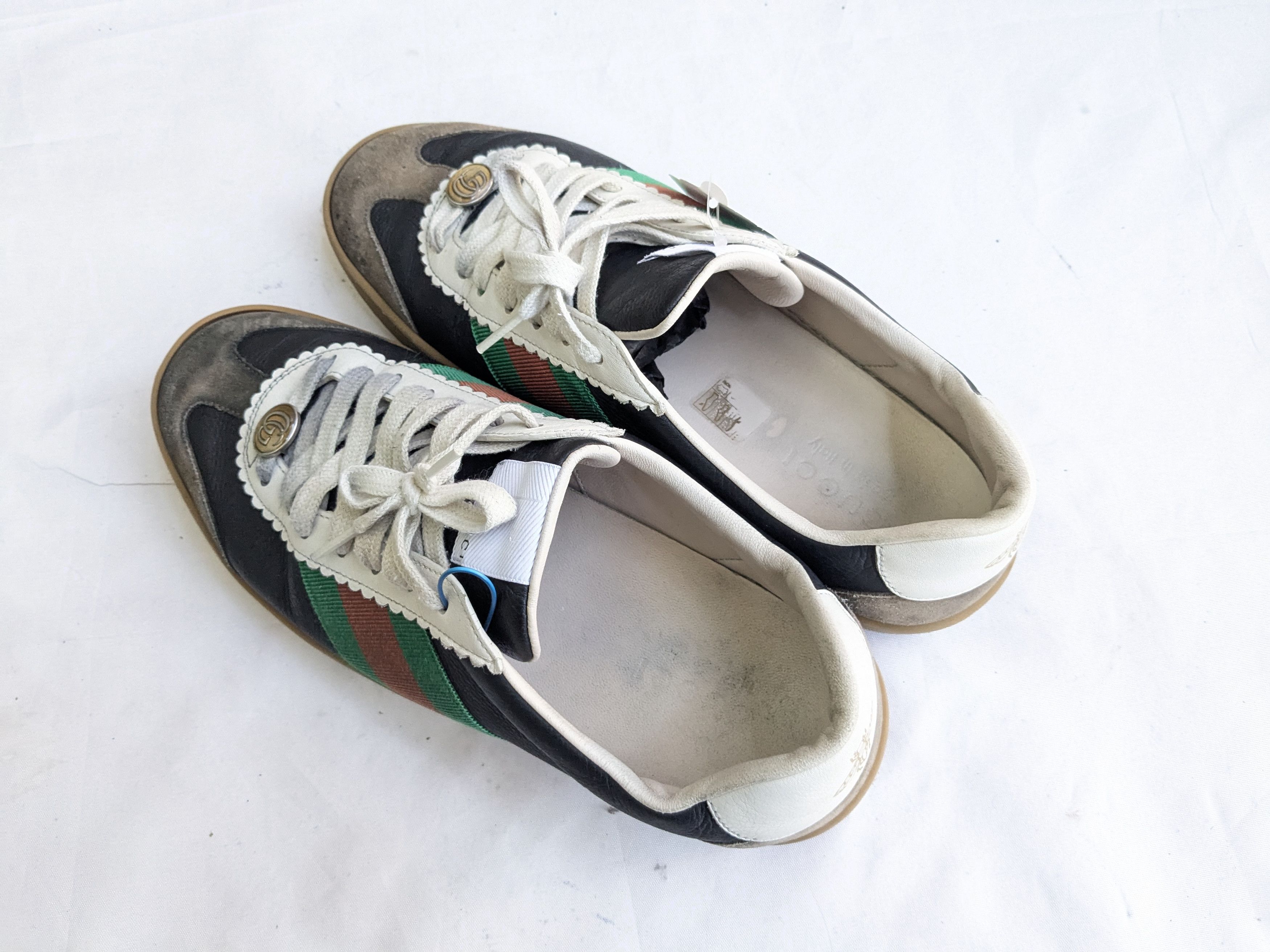 Gucci Gucci G74 Sneakers Black Leather 9 Web Gum Size US 9 / EU 42 - 11 Thumbnail