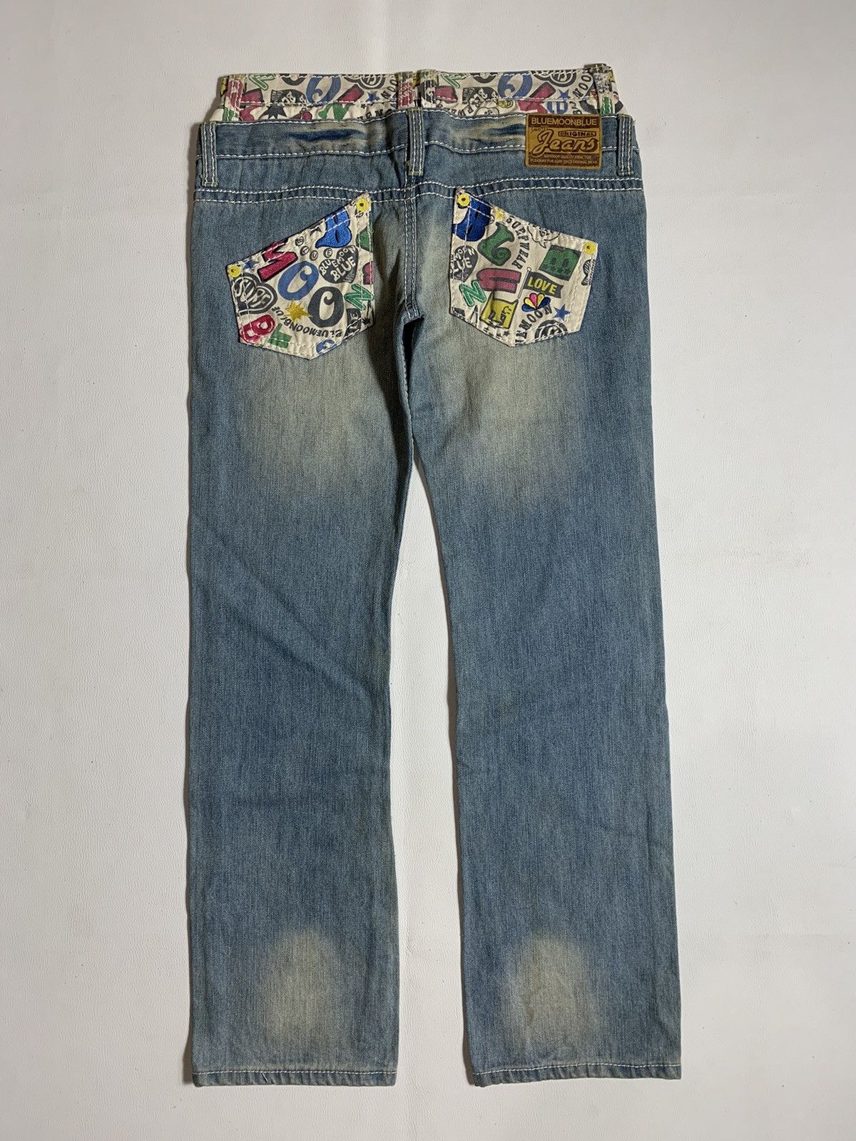 If Six Was Nine 2000s Blue moon blue double waist denim jeans Size US 32 / EU 48 - 2 Thumbnail