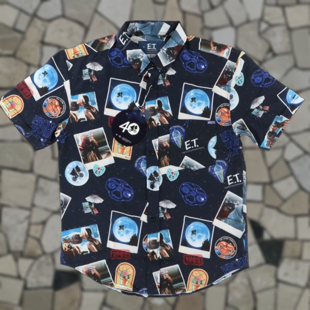 Vintage RSVLTS x ET Celestial Greetings Kunuflex Button Down Shirt Navy Men's M Size US M / EU 48-50 / 2 - 1 Thumbnail
