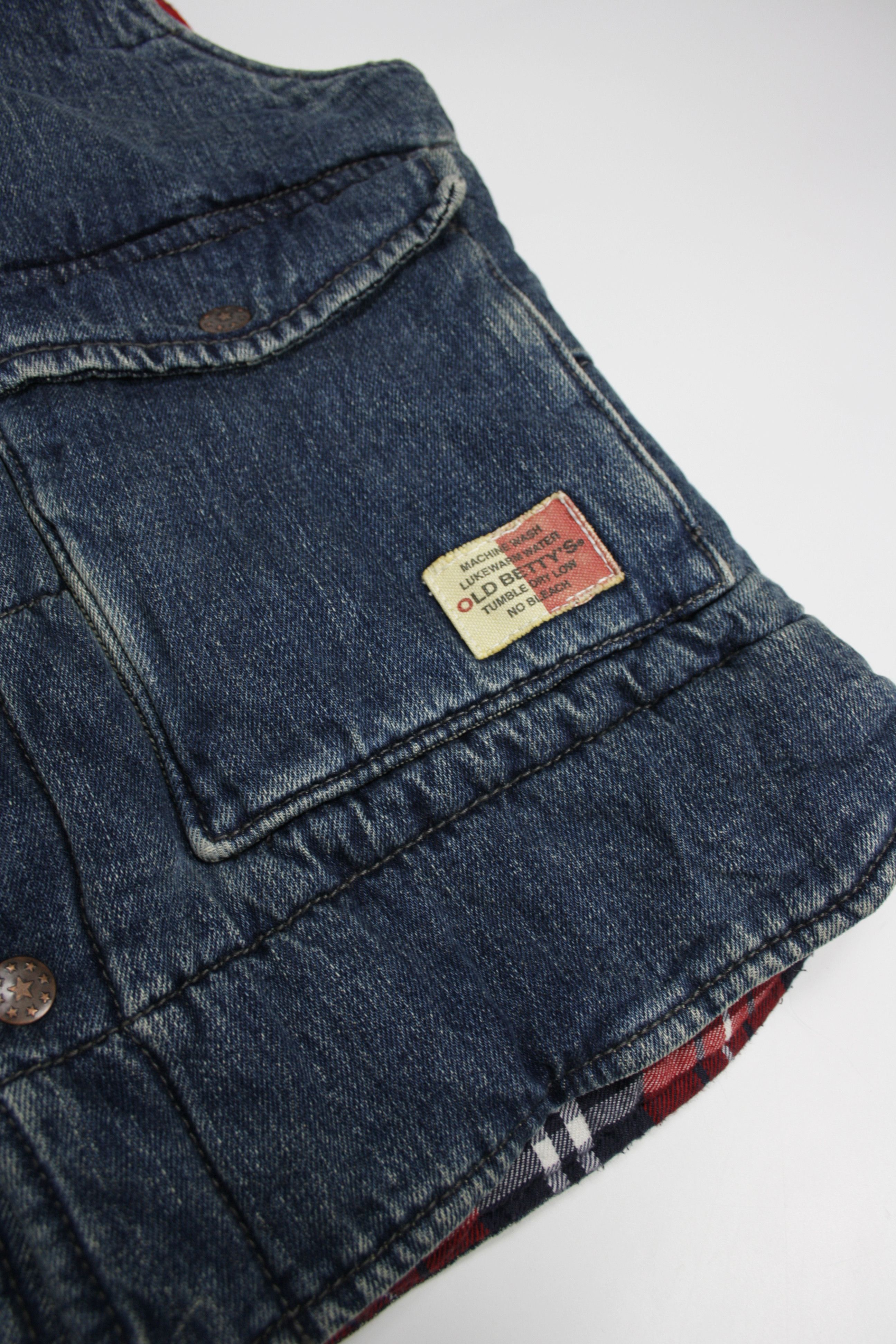 Japanese Brand × Vintage Old Betty's Vintage Washed Denim Reversible Plaid Vest Size US XS / EU 42 / 0 - 5 Thumbnail