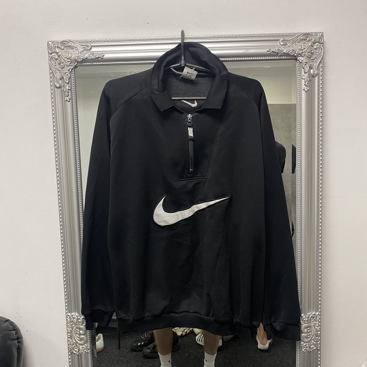 Nike Vintage 90s Nike 1/3 Zip Sweatshirt big Logo Size US L / EU 52-54 / 3 - 1 Thumbnail