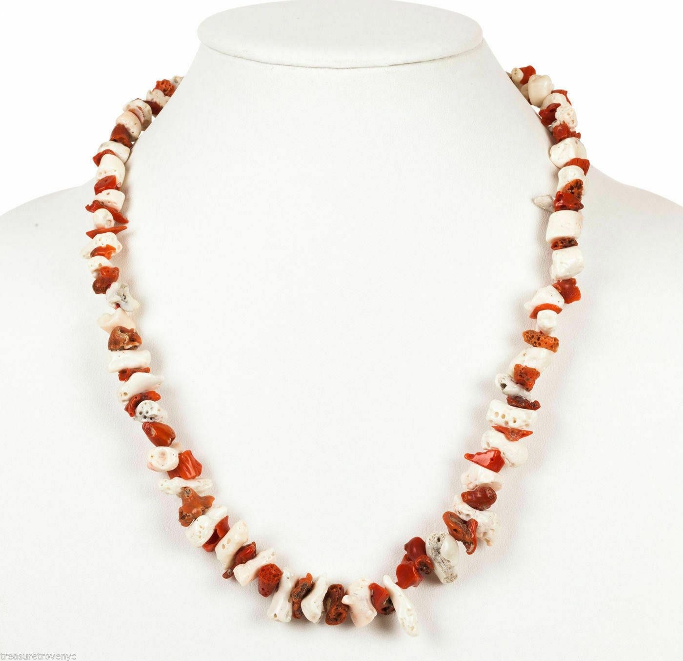 Designer Les Bernard Red & White Mediterranean Nugget Coral Necklace Size ONE SIZE - 1 Thumbnail